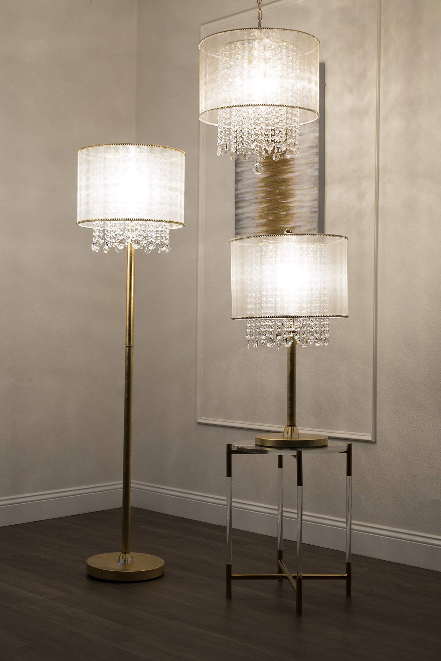 Ok Lighting Bhavya Ceiling Lamp 19 H Metal Gold Ok-5154H