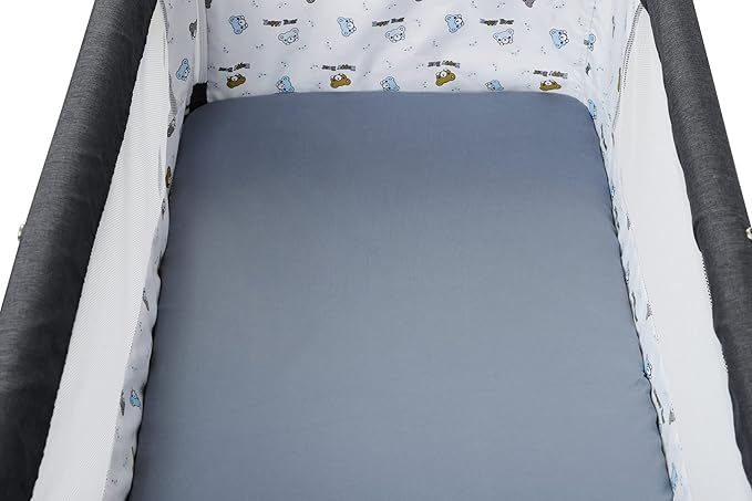 Bassinet Sheet Set 2 Pack Snug Fitted Cradle Fitted Sheets, Stretchy Ultra Soft, for Oval Rectangle Hourglass Bassinet Mattress, Unisex Boy Girl, Grey & Car