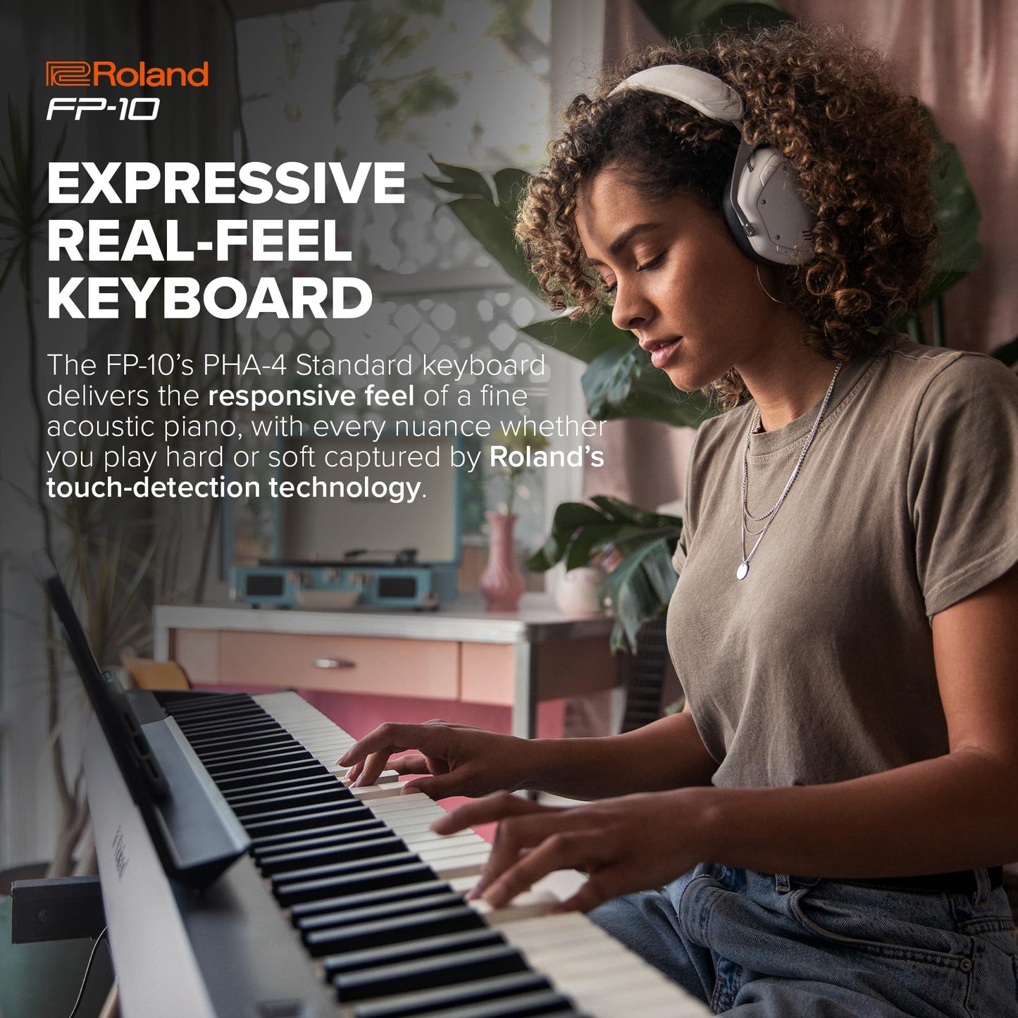 Roland Fp-10 | Compact 88-Note Digital Piano | Supernatural Piano Tones | Authentic Acoustic Feel Keyboard | Great For Beginners
