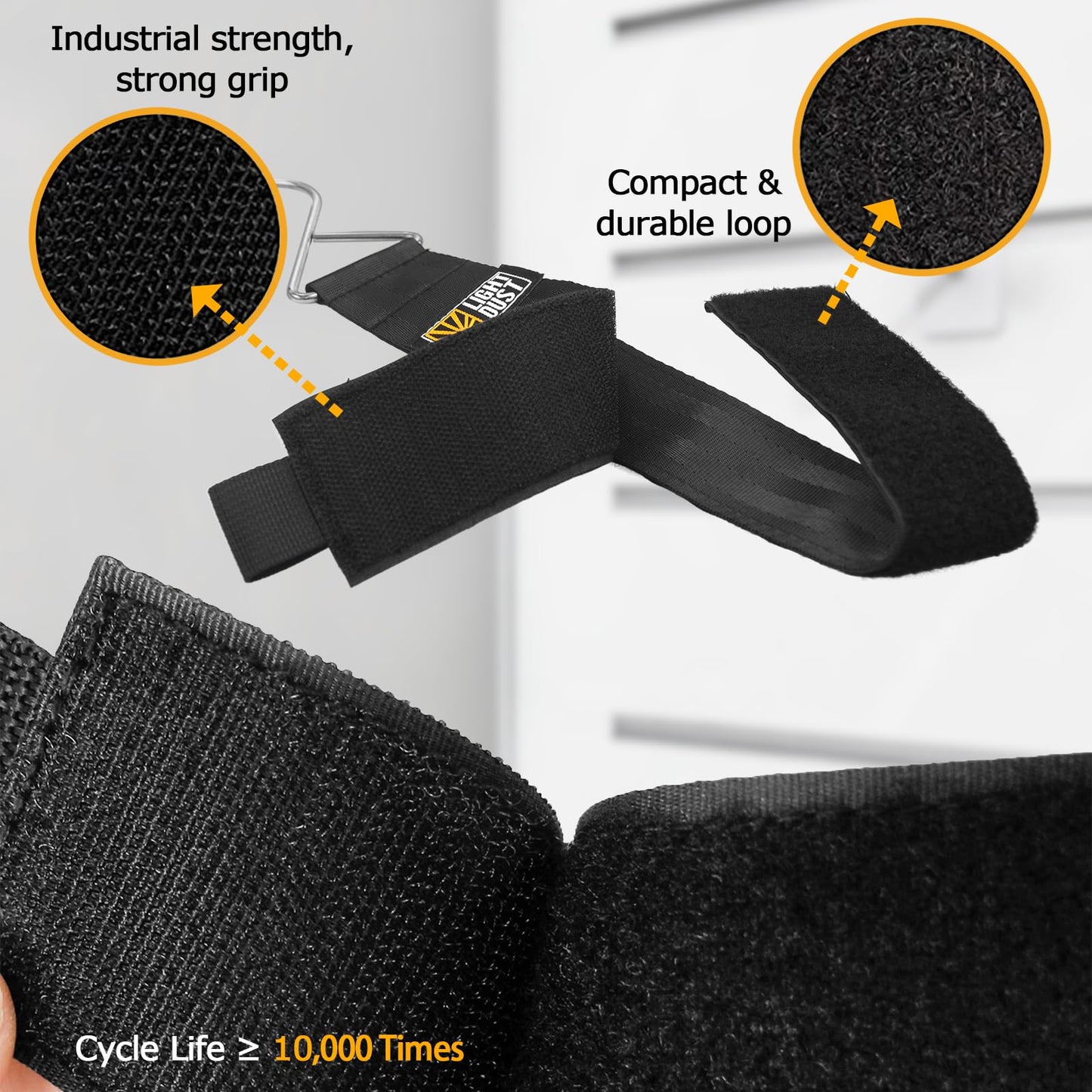 Hanging Extension Cord Holder - Storage Wrap Straps With Metal Hooks 10Pack 15 22 Heavy Duty Garage Organizer Tool Hangers - Gar