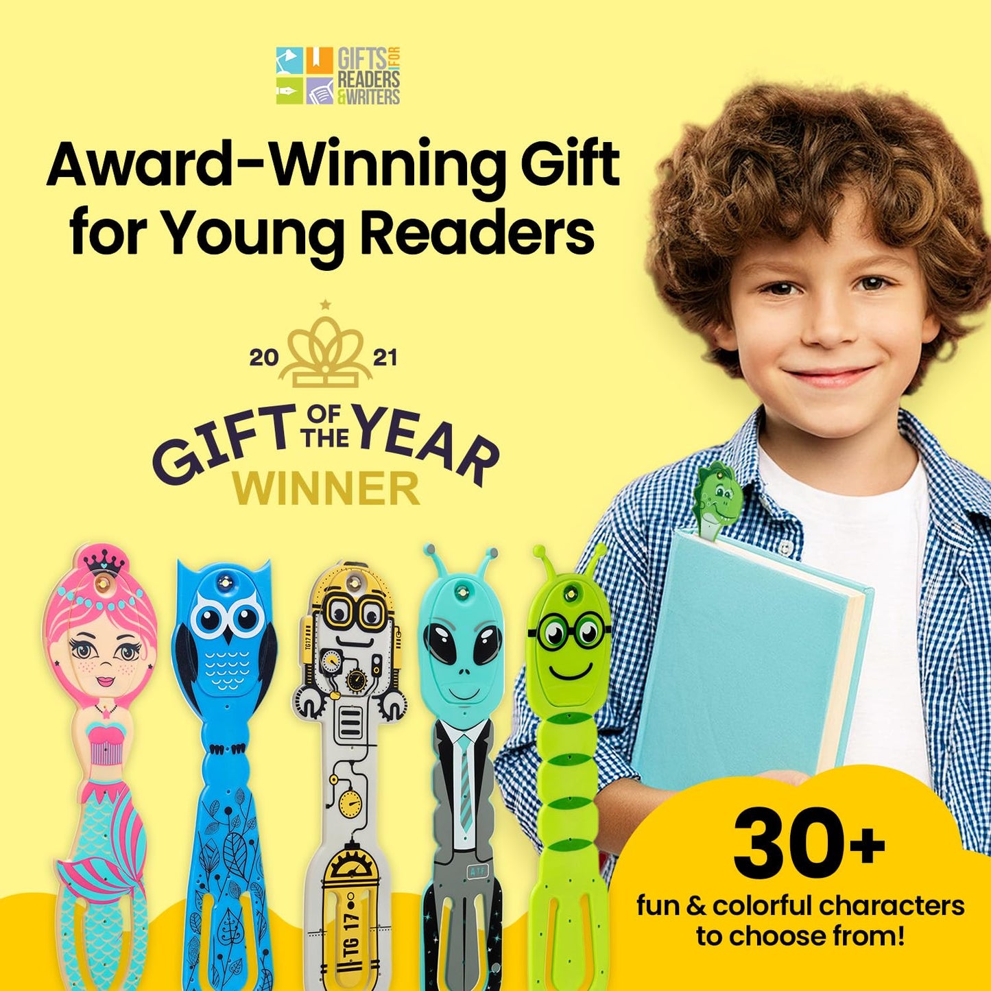 Gifts For Readers & Writers Led Reading Light - 2-In-1 Bookmark & Clip-On, Battery Operated, Alien Purple, Model 4947