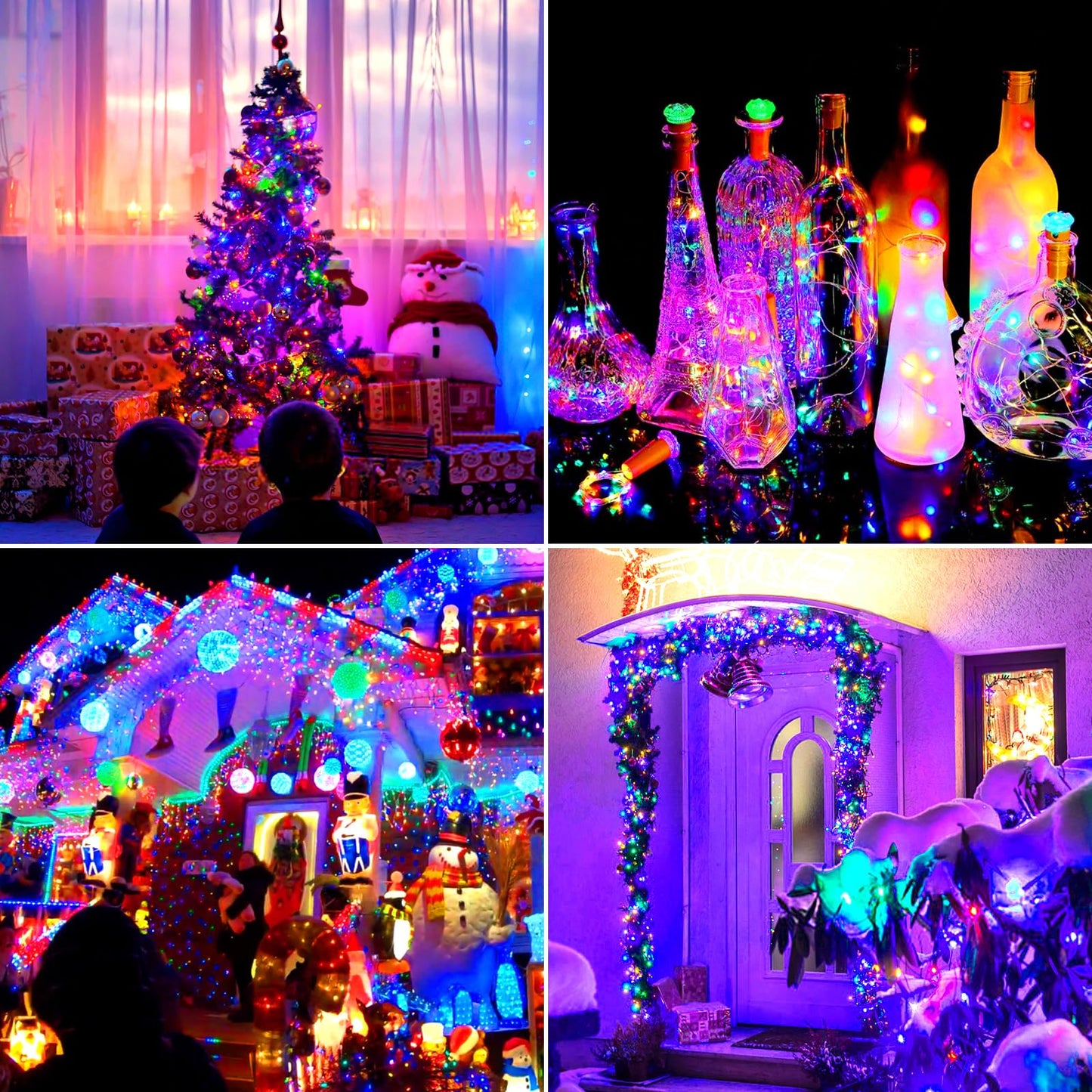 Brightever Outdoor Solar String Lights Waterproof 2-Pack Total 80Ft 200Led Solar Fairy Lights For Outside With 8 Lighting Modes Solar Twinkle Lights For Yard Christmas Party (Multicolor)