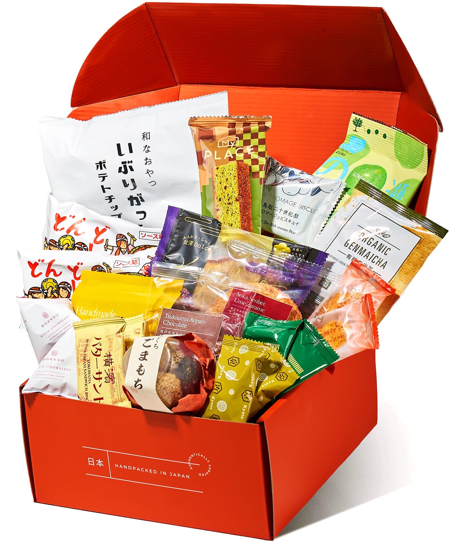 Bokksu Seasons of Japan Snack Box - 1-Piece Tea + 22-Piece Snacks from Japan - Authentic Japanese Food Box with Cookies Chips Mochi ers Tea and More
