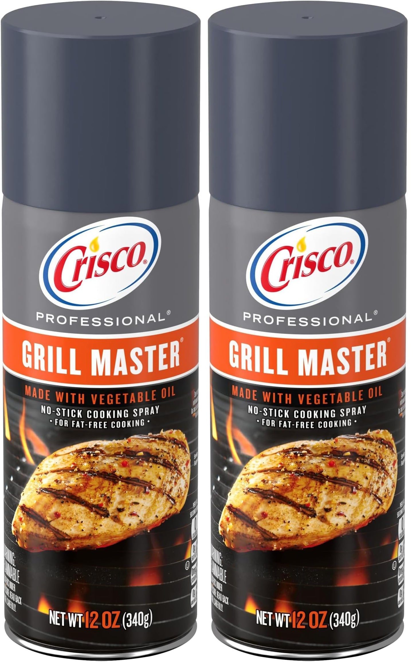 Crisco Cooking Spray, No-Stick | Grill Master | 12 Ounce | Pack of 2