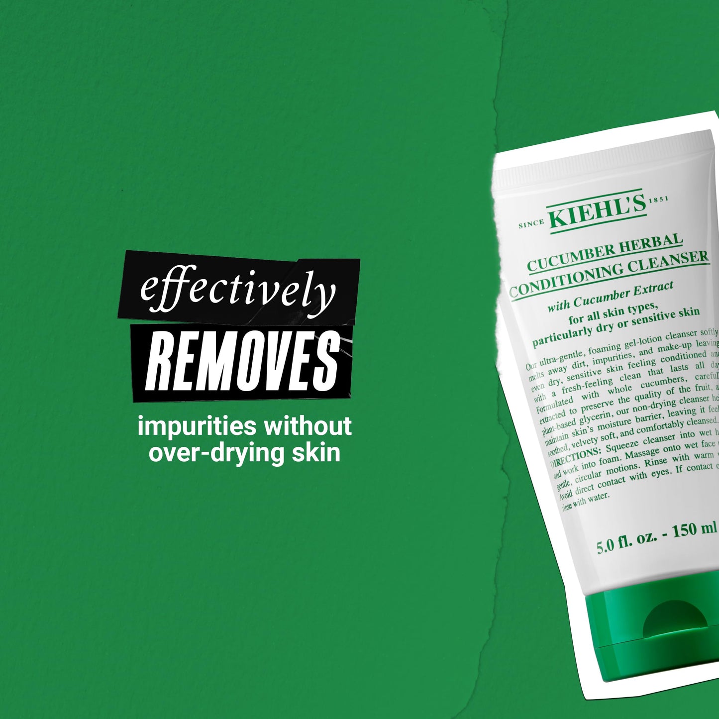 Kiehl's Cucumber Herbal Conditioning Cleanser, Gentle Face Wash for Dry & Sensitive Skin, Leaves Skin Feeling Fresh, with Cucumb