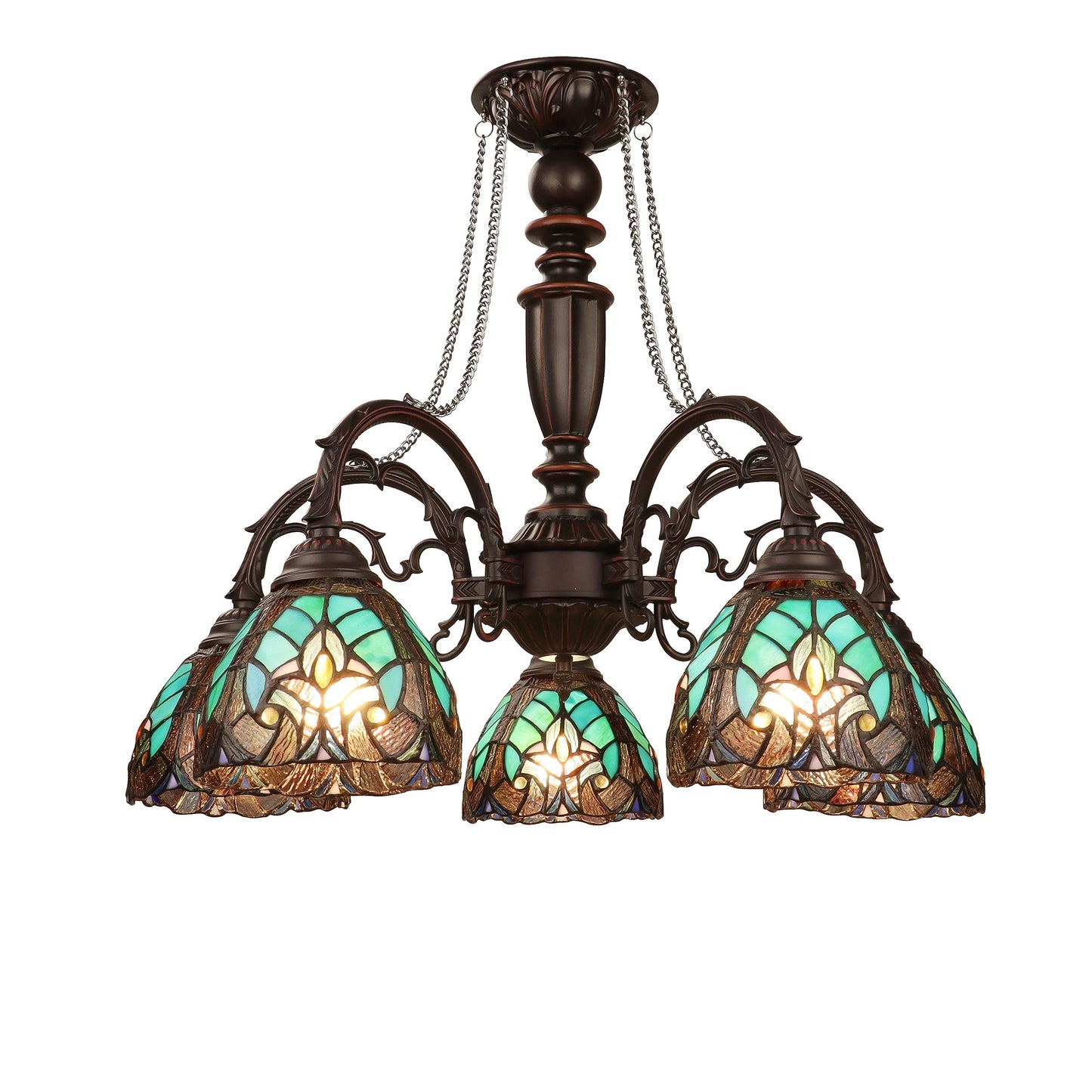 Chloe Lighting Chandelier 5-Light Antique Dark Bronze Finish 27in Wide Multicolor Model CH18780VG27-DC5