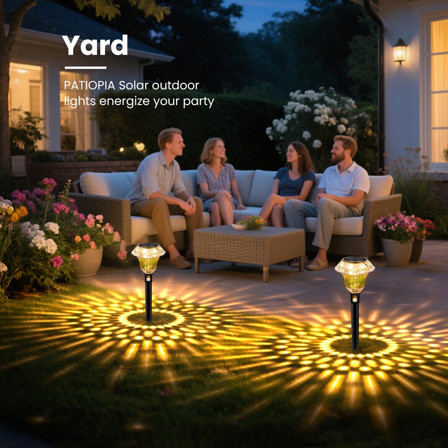 Patiopia Solar Pathway Lights Garden Decor For Yard Solar Garden Lights For Outside Waterproof Landscape Lighting Garden Decorative For Walkway Driveway Yard Landscape Lawn (6 Pack Warm White)