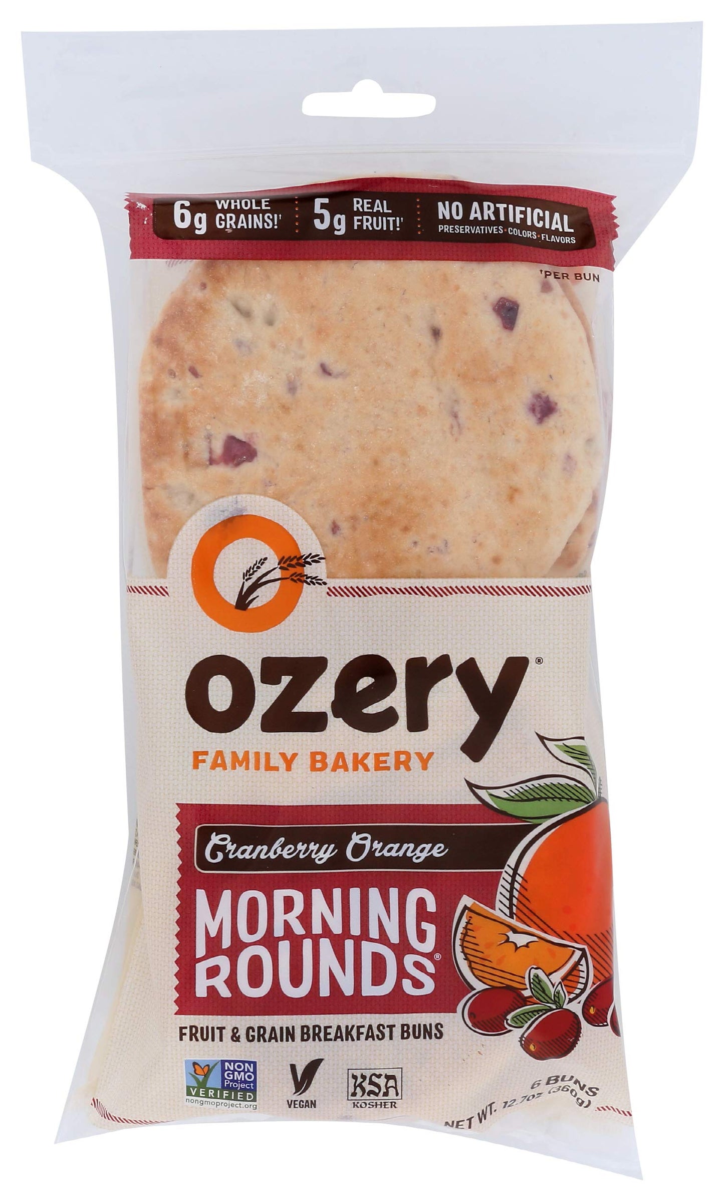 Ozery Bakery Morning Rounds Cranberry Orange, 12.7 oz (Frozen)