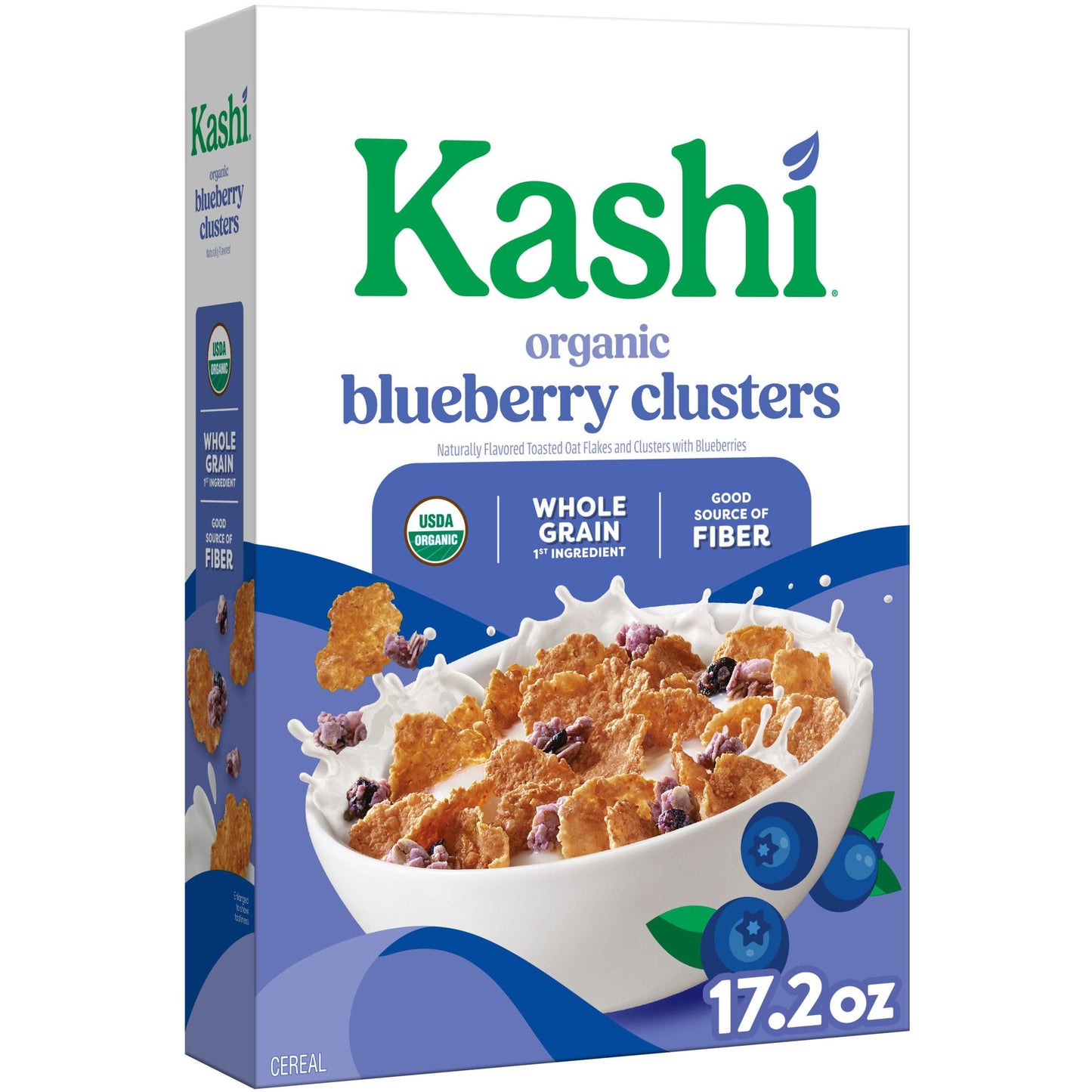 Kashi Breakfast Cereal Organic Whole Grain Blueberry Clusters 17.2oz Box (1 Box)