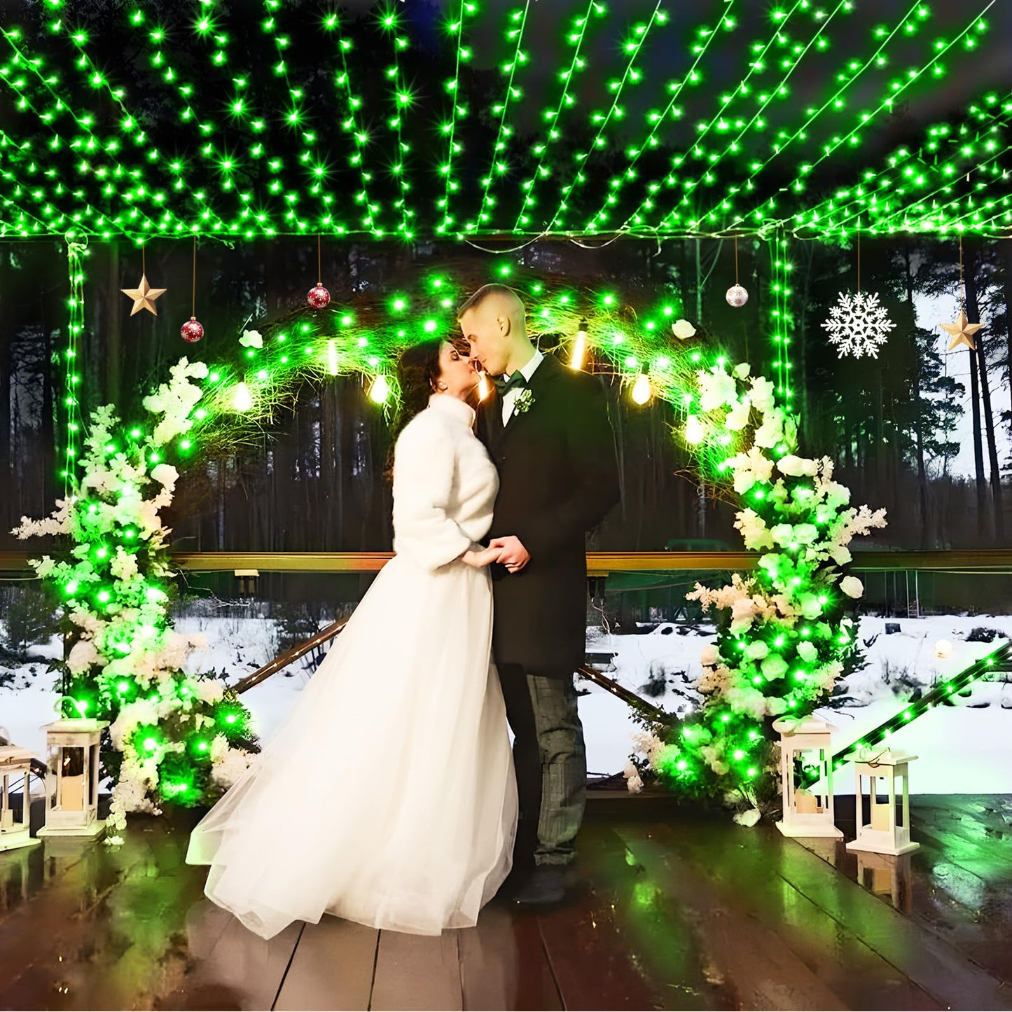 Sauirs 197Ft 500 Led Christmas Lights Outdoor String Lights With 8 Modes Timer Waterproof Fairy Light Plug In For Outside Indoor Party Xmas Palm Tree Yard Wedding Decorations(Green)