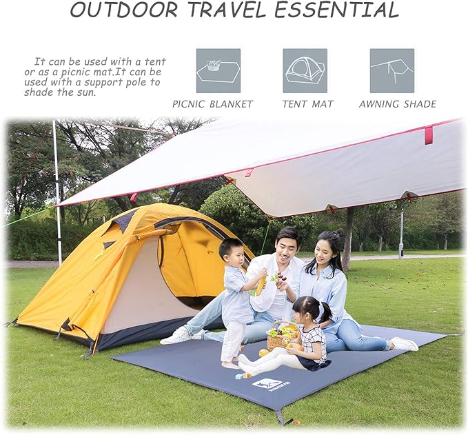 HIKEMAN Waterproof Camping Tarp Portable Tent Footprint with Drawstring Bag Ground Cloth for Outdoor Hiking Picnic (S-83”x35”)