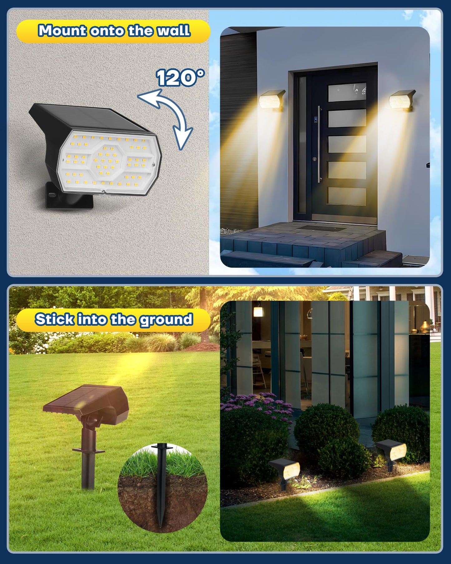 Kaxiida Solar Lights Outdoor Waterproof IP68 56LED 10 Pack Warm White CPD-23
