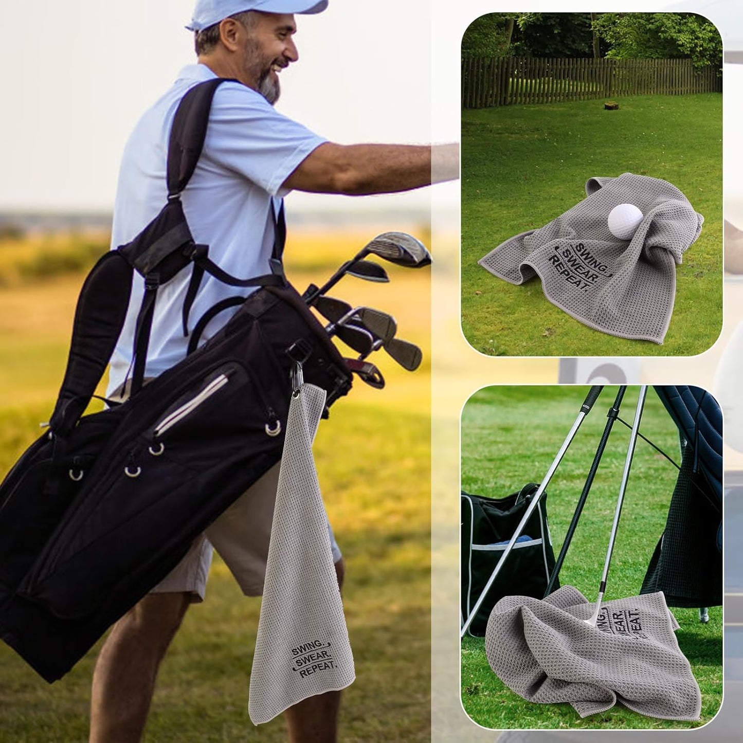Golf Gifts for Men Unique Funny Golf Gifts Including Tumbler Mug Socks Sport Towel Leather Notebook Notepad Relief Stress Ball for Birthday Christmas Father Day
