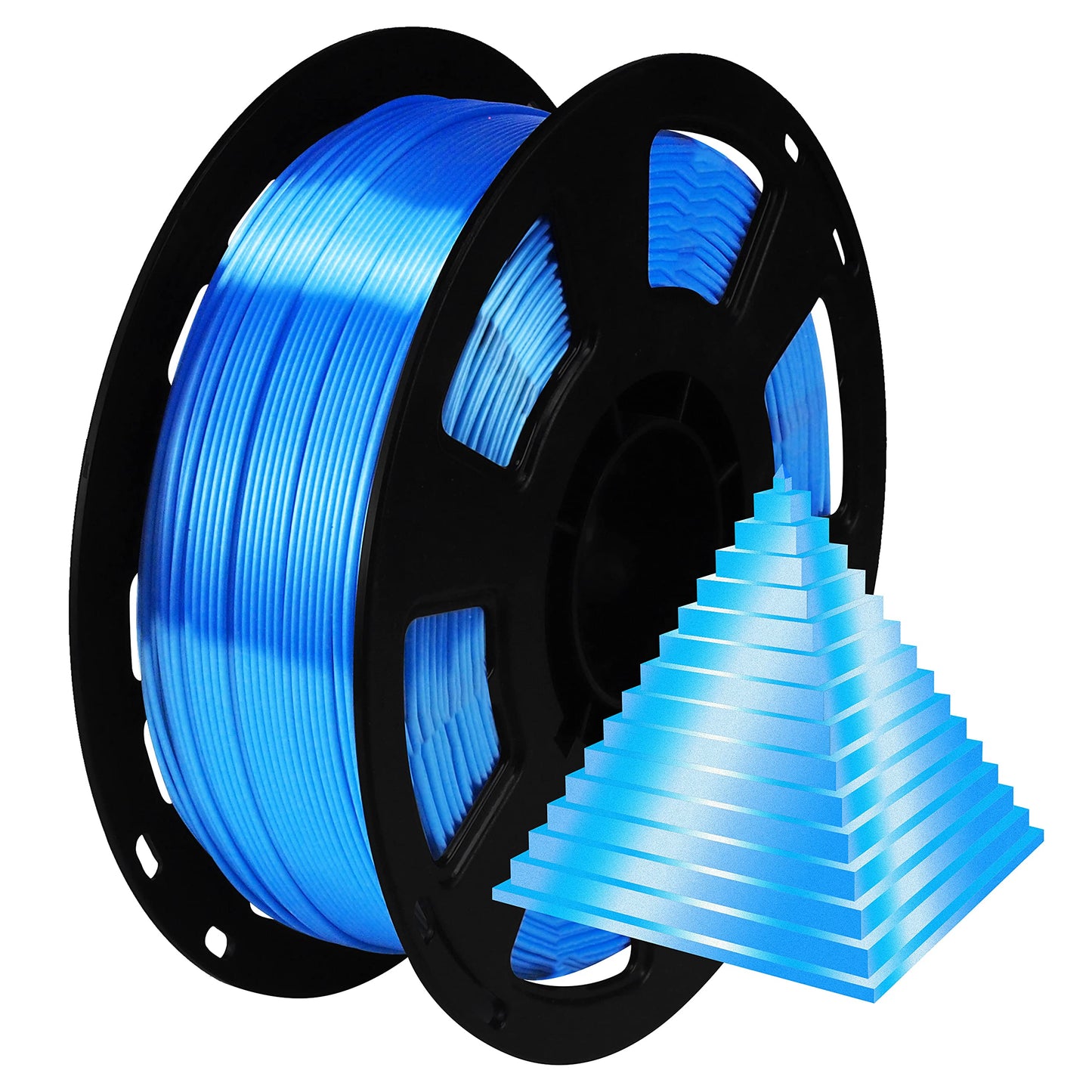 BBLIFE Silk Pearlescent Shining Sapphire Blue PLA Filament, 1kg 2.2lbs 1.75mm 3D Printing Material, Widely Support for FDM 3D Pr