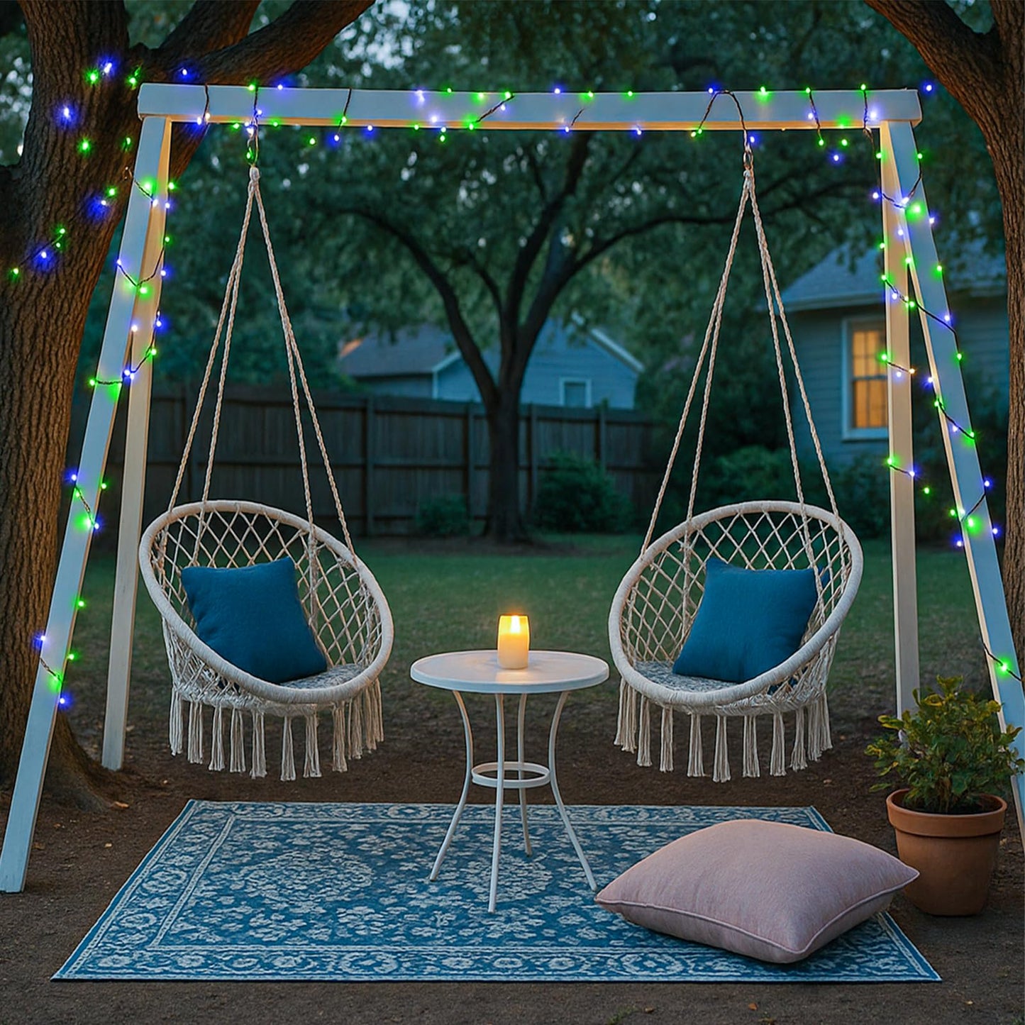Christmas Lights Outdoor 66Ft 200 Led Christmas Tree Lights With 8 Modes Waterproof Plug In Connectable String Twinkle Light Green Wire For Tree Patio Party Decorations Blue Green