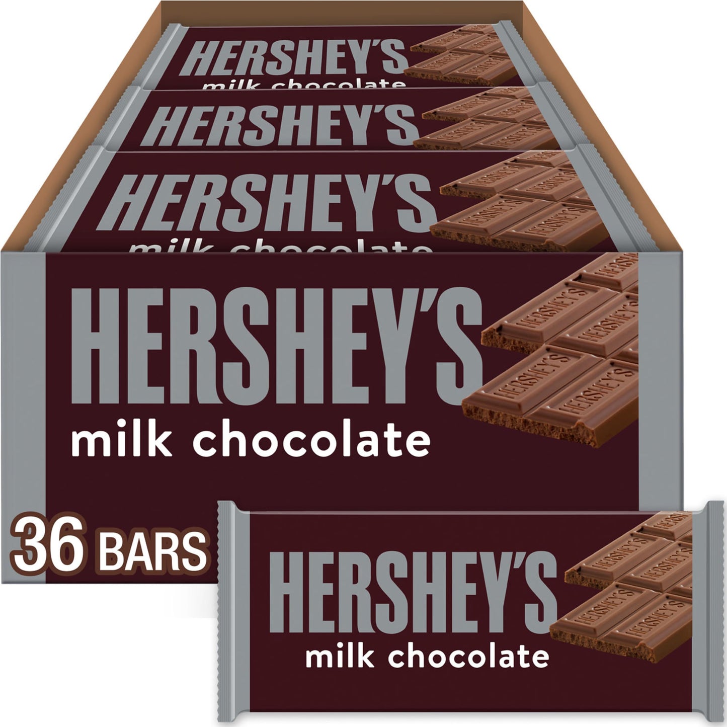 HERSHEY S Milk Chocolate Candy Bars, 1.55 oz (36 Count)