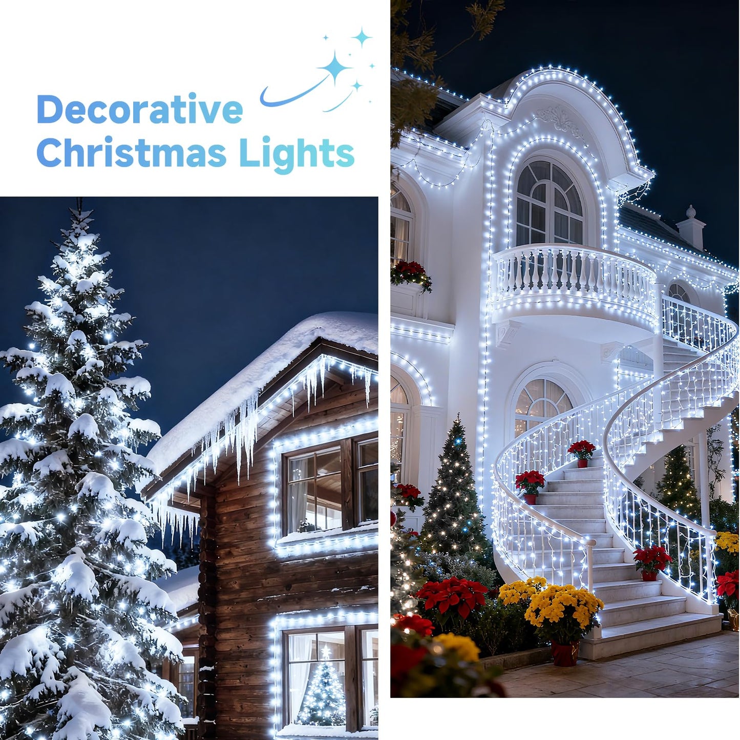 Mlambert 1500 Led Christmas Lights 492Ft Outdoor Waterproof Dimmable Fairy Lights With Remote 8 Modes Indoor Lighting For Holiday D?Cor Cool White