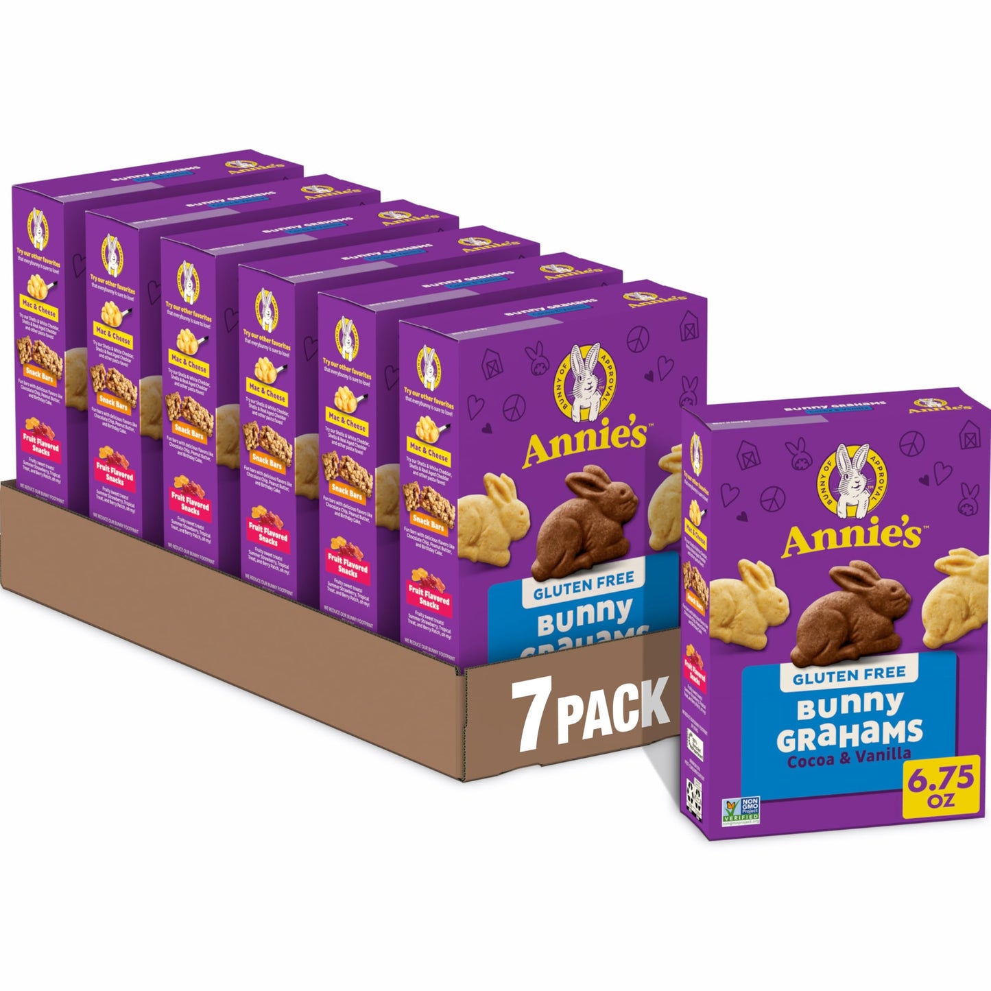 Annie s Gluten Free Cocoa and Vanilla Bunny Cookies, 6.75 oz (Pack of 7)