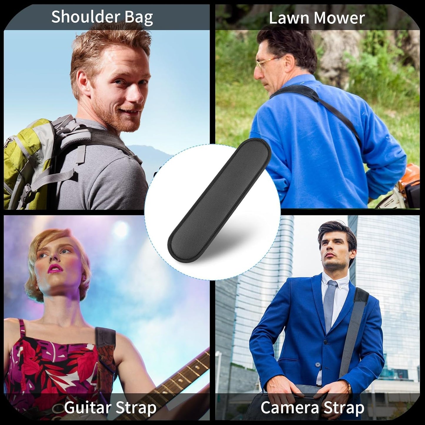 Non-Slip Shoulder Strap Pad, Waterproof Air Cushion Shoulder Relief Pad, for Shoulder Bags, Guitar Strap, Detachable Shoulder Strap Pad Pads Help Relieve Shoulder Pain(Neoprene)