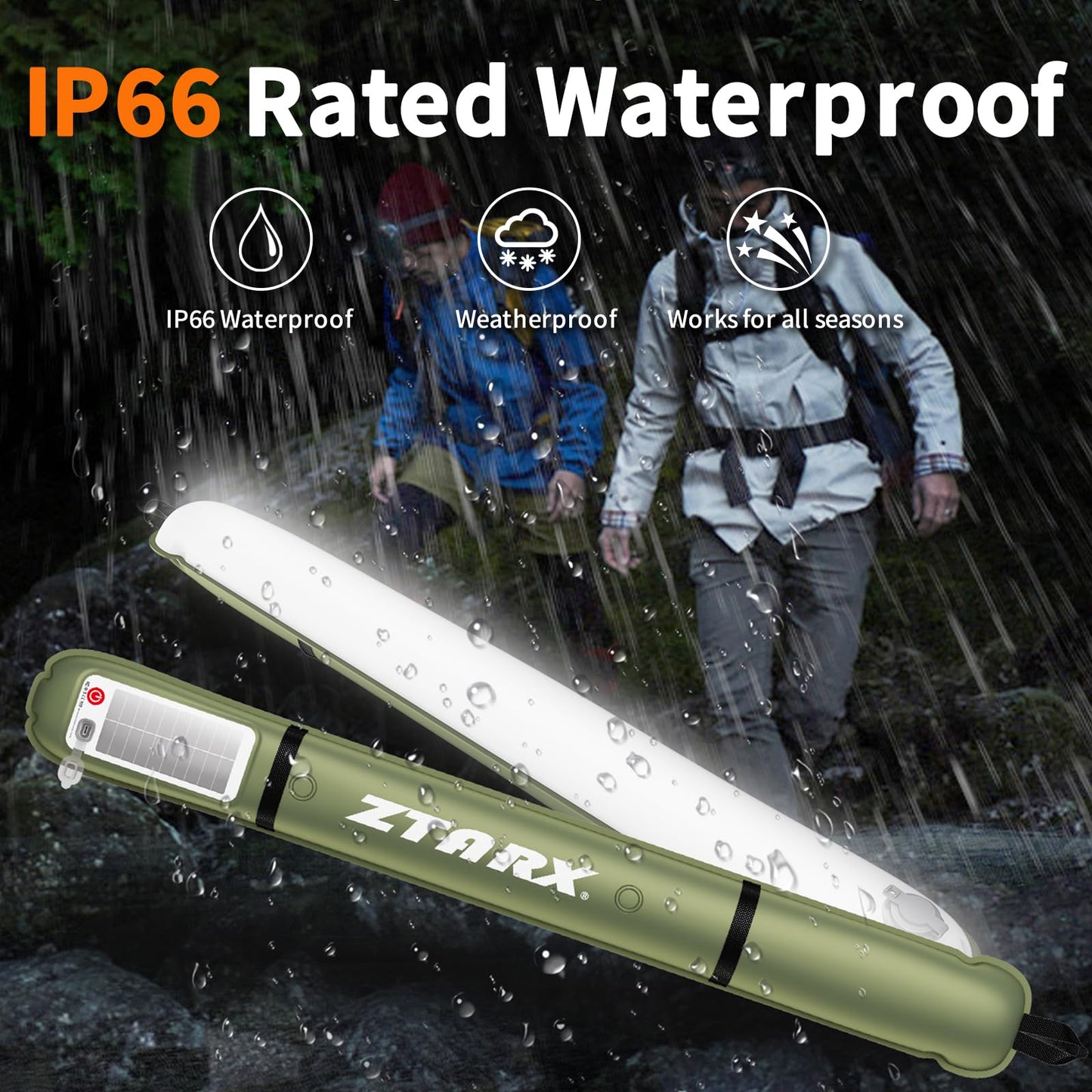 Ztarx Inflatable Solar Camping Lantern Usb Rechargeable 4 Lighting Modes Ip66 Waterproof Portable And Lightweight Tent Light