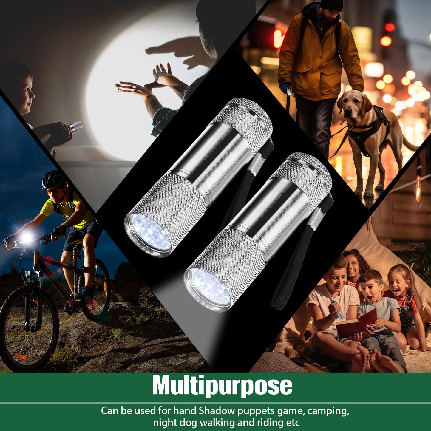 Vihose 12 Pcs Mini Flashlights Bulk Bright Aluminum Handheld Flash Lights With Lanyard Small Led Flashlights For Kids Night Reading Emergency Hurricane Camping Hiking Party Favors(Gray)