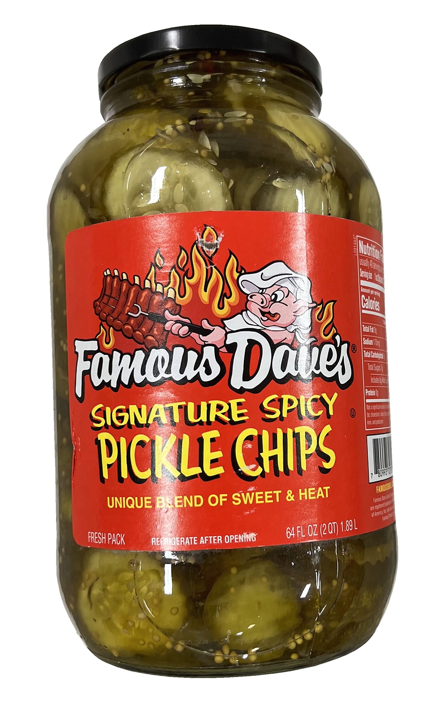 Famous Daves Signature Spicy Pickle Chips, 64 Ounce