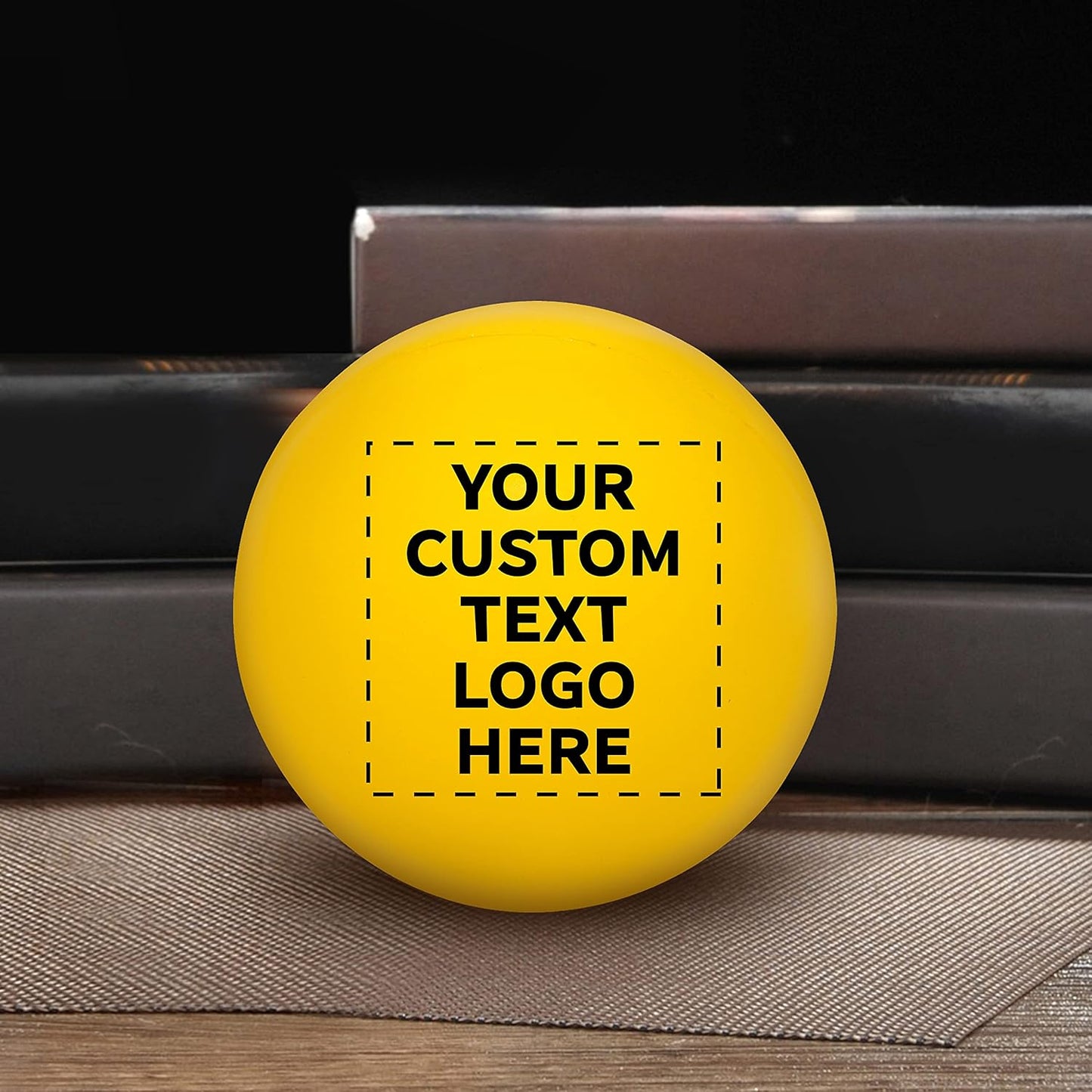 DISCOUNT PROMOS Custom Smiley Squeeze Balls Set of 50, Personalized Bulk Pack - Perfect Promotional Giveaways - Yellow