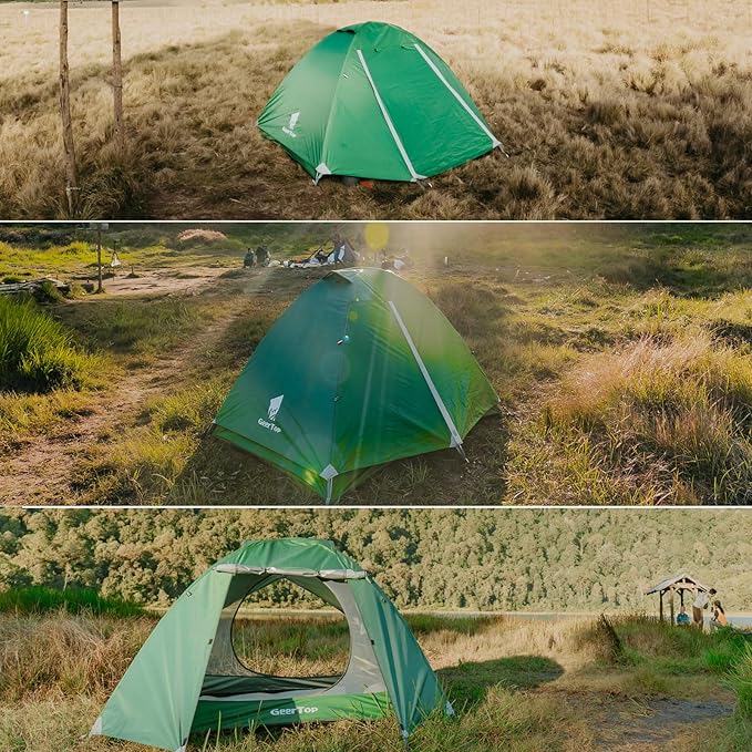 GEERTOP Ultralight Backpacking Tent 2 Person Waterproof Camping Tent 2 Man Double Wall Outdoor Easy Setup Tent for Family Camp, Hiking Hunting Mountaineering Travel