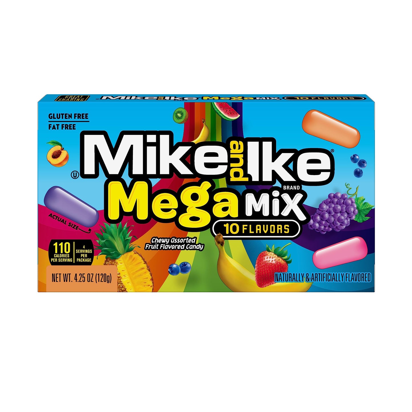 Tukima Mike and Ike Candy, Mega Mix, 4.25oz Theater Box, Pack of 12