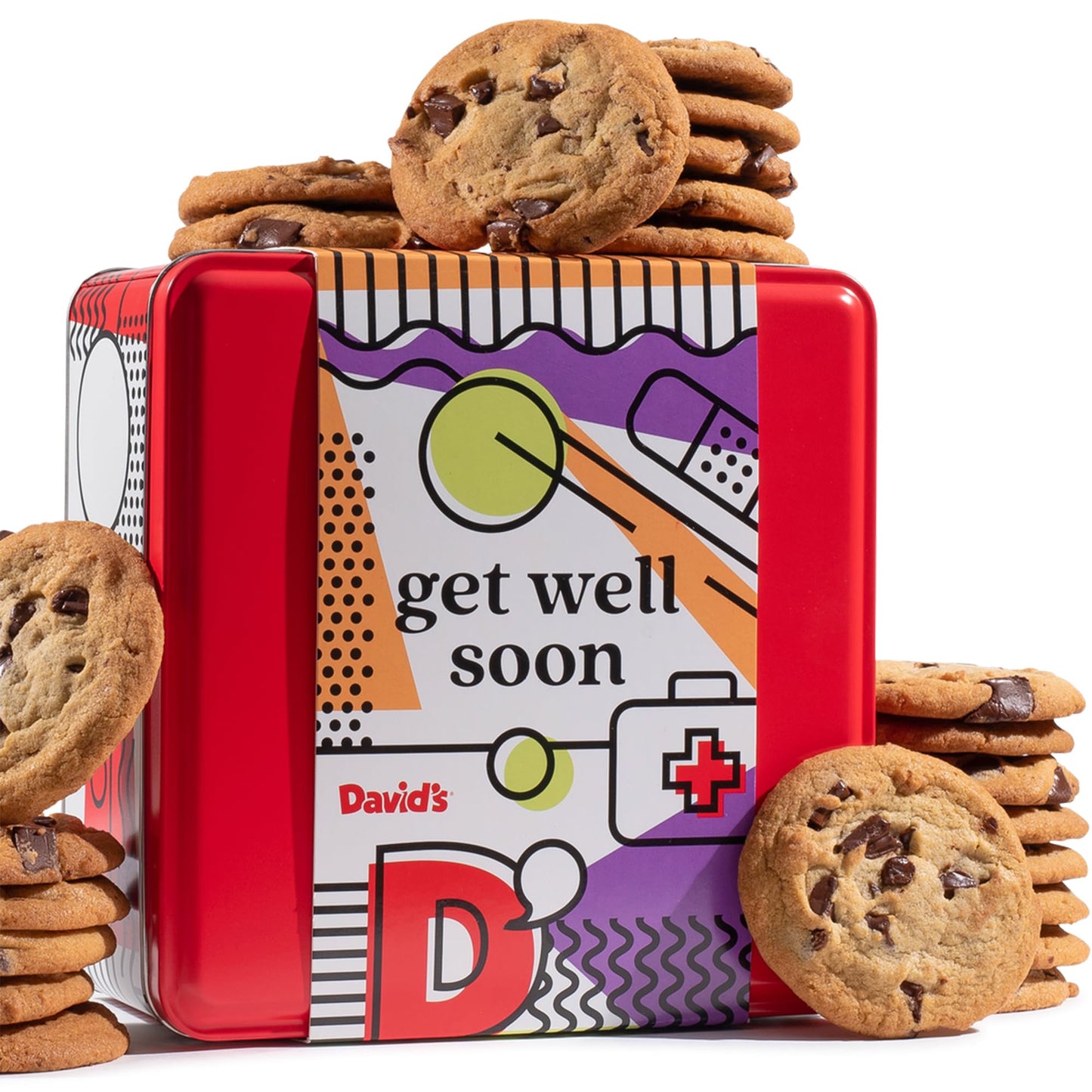 Davids Cookies Get Well Soon Cookie Gift Basket - Gourmet Bakery Dessert Gift for Recovery, Comfort and Appreciation Occasions