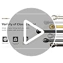Zeerobee Curtain Rods for Windows 48 to 84, 1 Inch Adjustable Heavy Duty Black Curtain Rod, Outdoor Indoor Room Divider Mo...