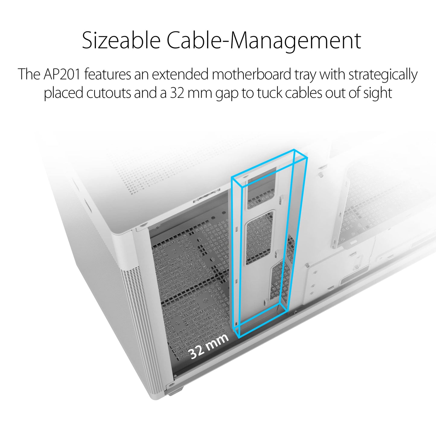 Asus Prime Ap201 33-Liter Micro Atx White Pc Case With Tool-Free Side Panels And A Quasi-Filter Mesh, With Support For 360 Mm Co