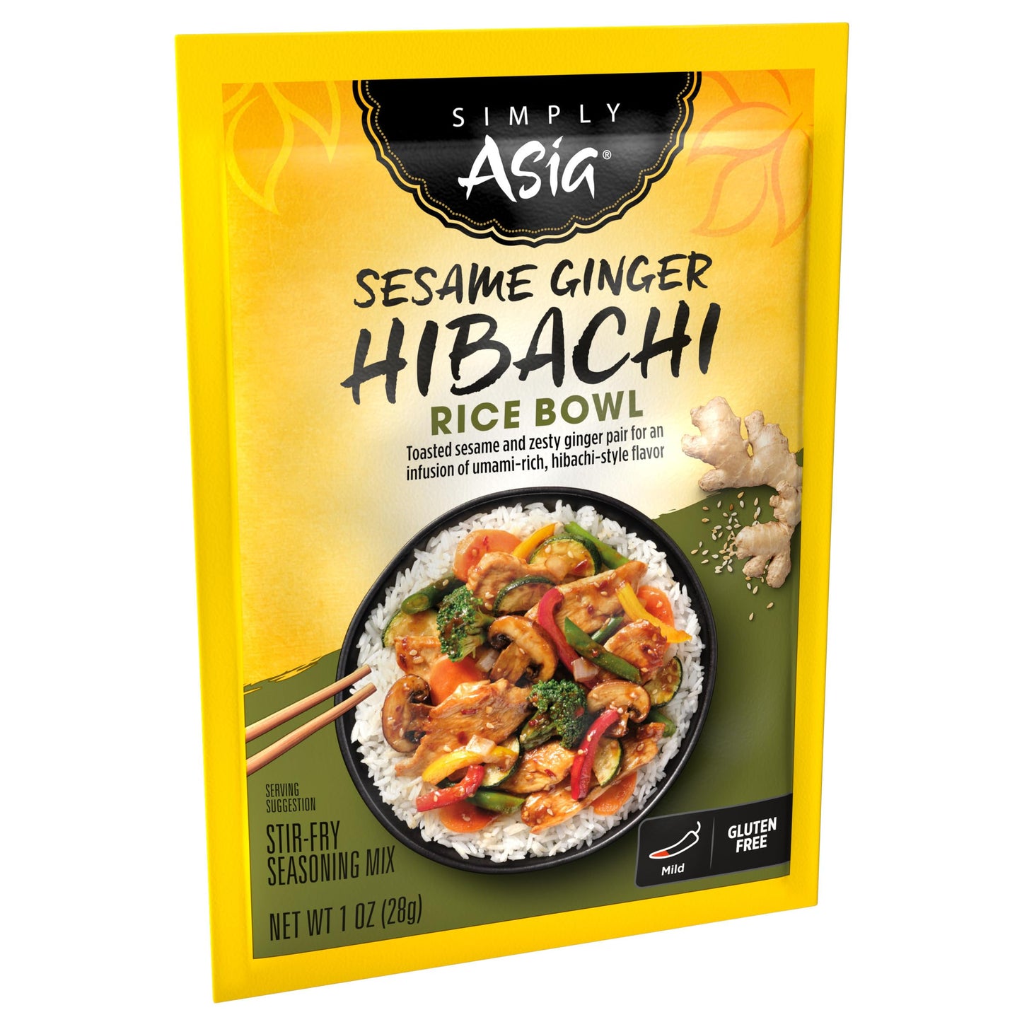 Simply Asia Sesame Ginger Hibachi Rice Bowl Seasoning Mix 1 oz (Pack of 12)