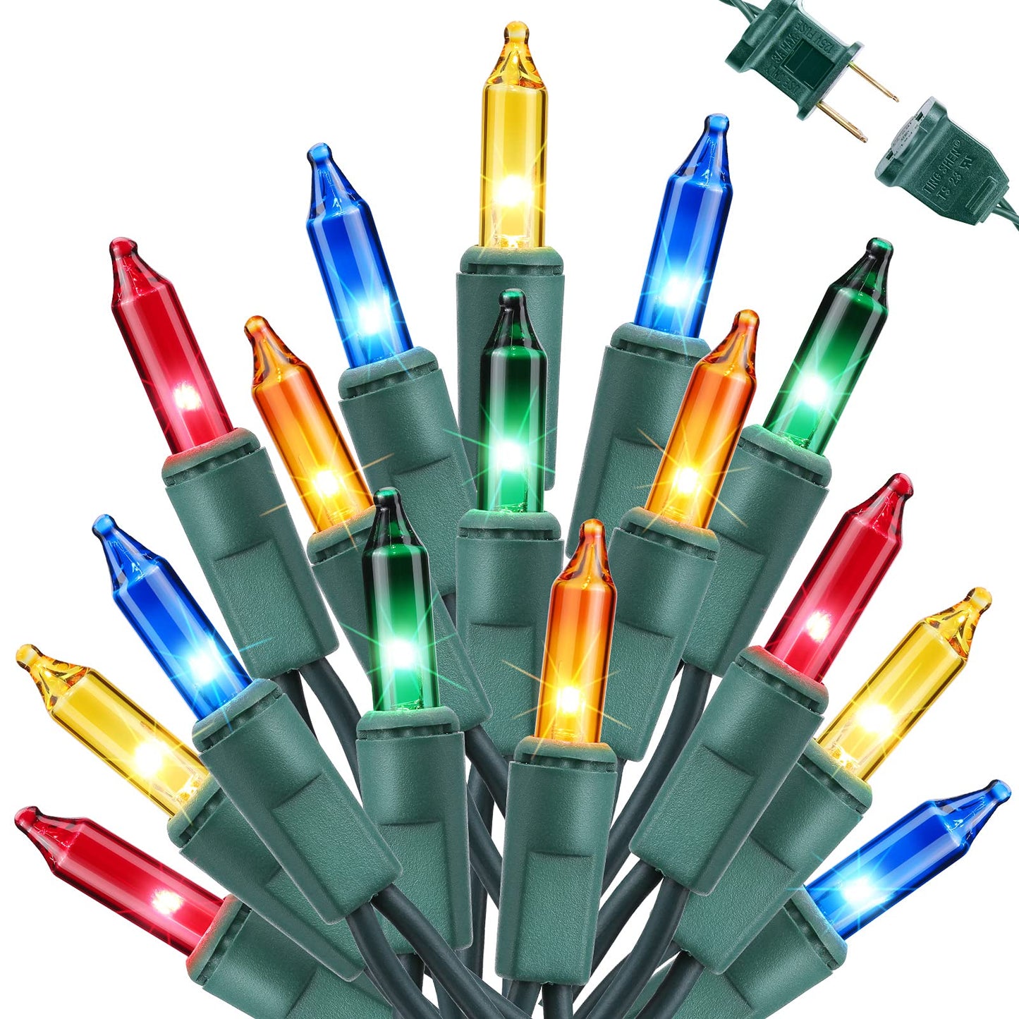Toodour Christmas String Lights, 300 Count Multicolor, 77ft, UL Certified, Green Wire for Holiday, Party & Decor