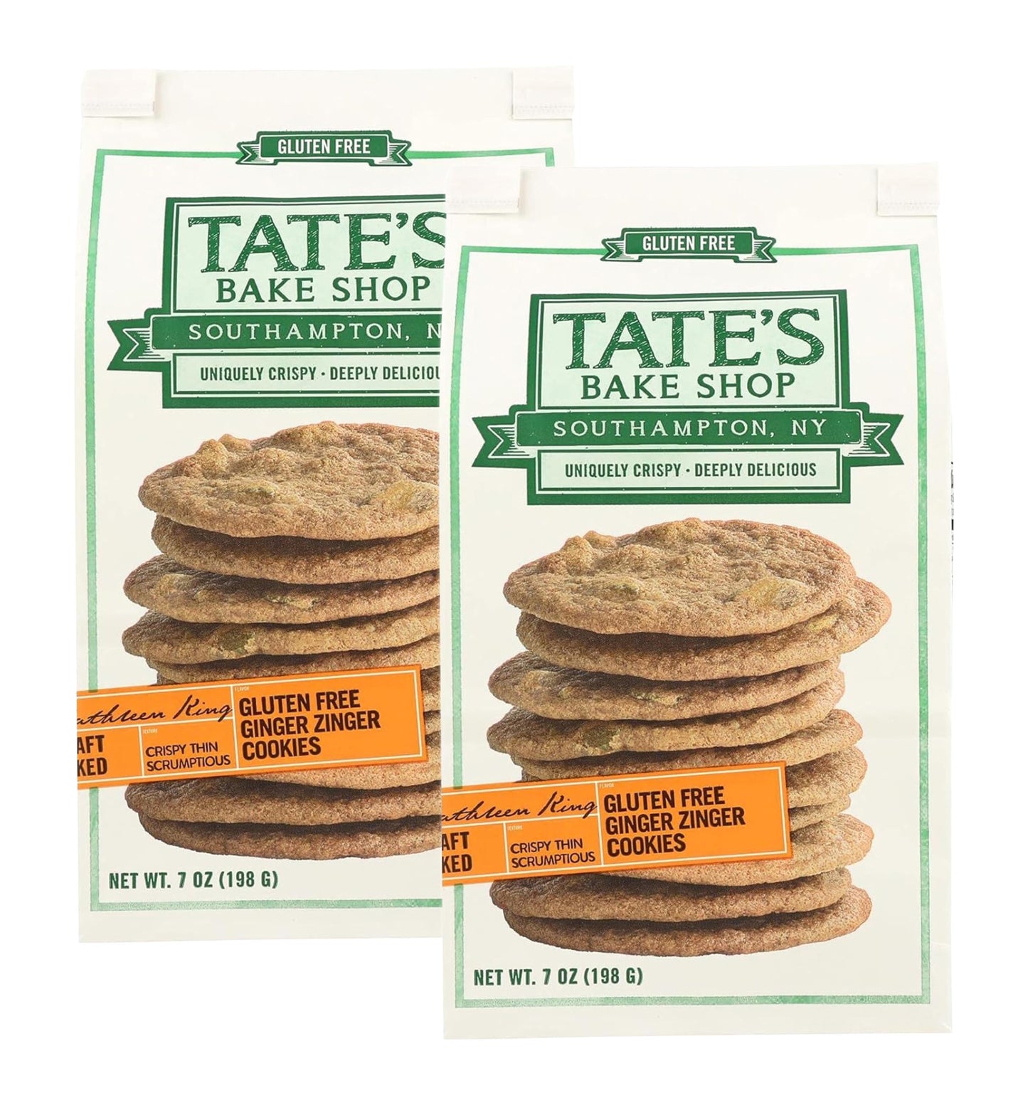 Tates Bake Shop Gluten Free Cookies Ginger Zinger -- 7 oz - 2 pc