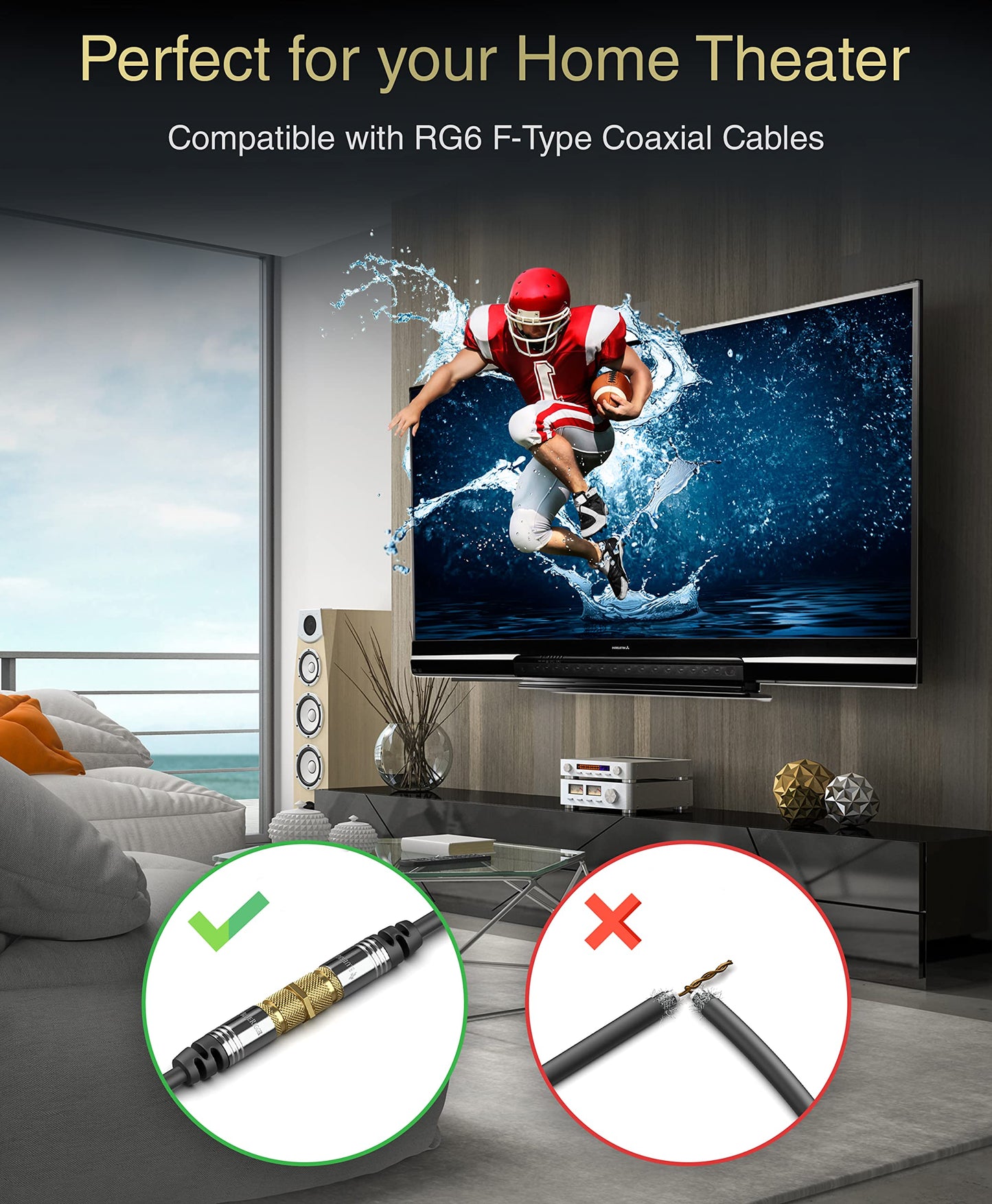 Bluerigger Coaxial Coupler (5 Pack) - Cable Connectors For Coaxial Cable Extension, F81 Extension Adapter - Works With Hdtv, Ant