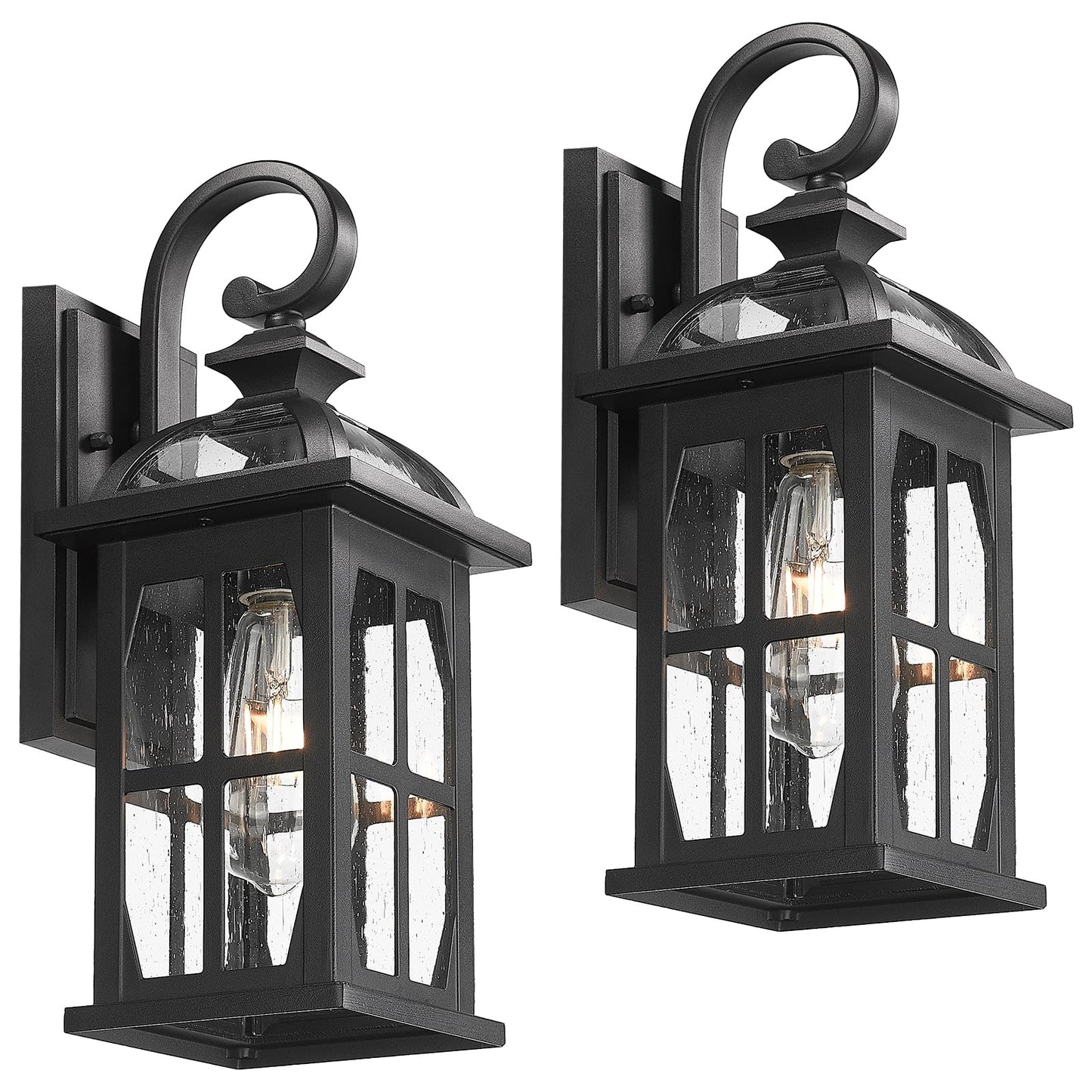 Darkaway Outdoor Wall Lights Exterior Light Fixture With Seeded Glass Aluminum Anti-Rust Exterior Lights Sconces Lighting For House Porch Yard Hallway Doorway Garage