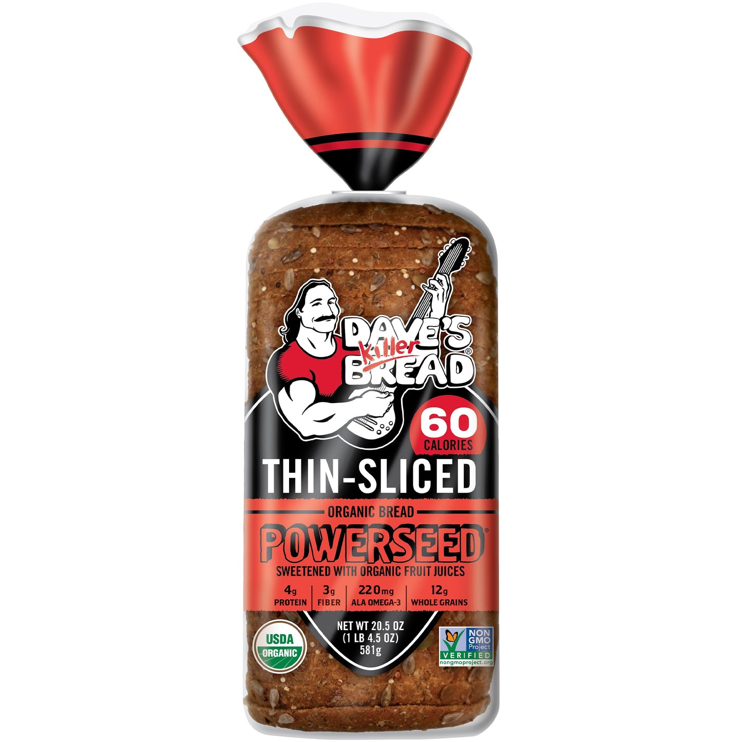 Daves Killer Bread Powerseed Thin-Sliced, Seeded Organic Bread, 20.5 oz Loaf