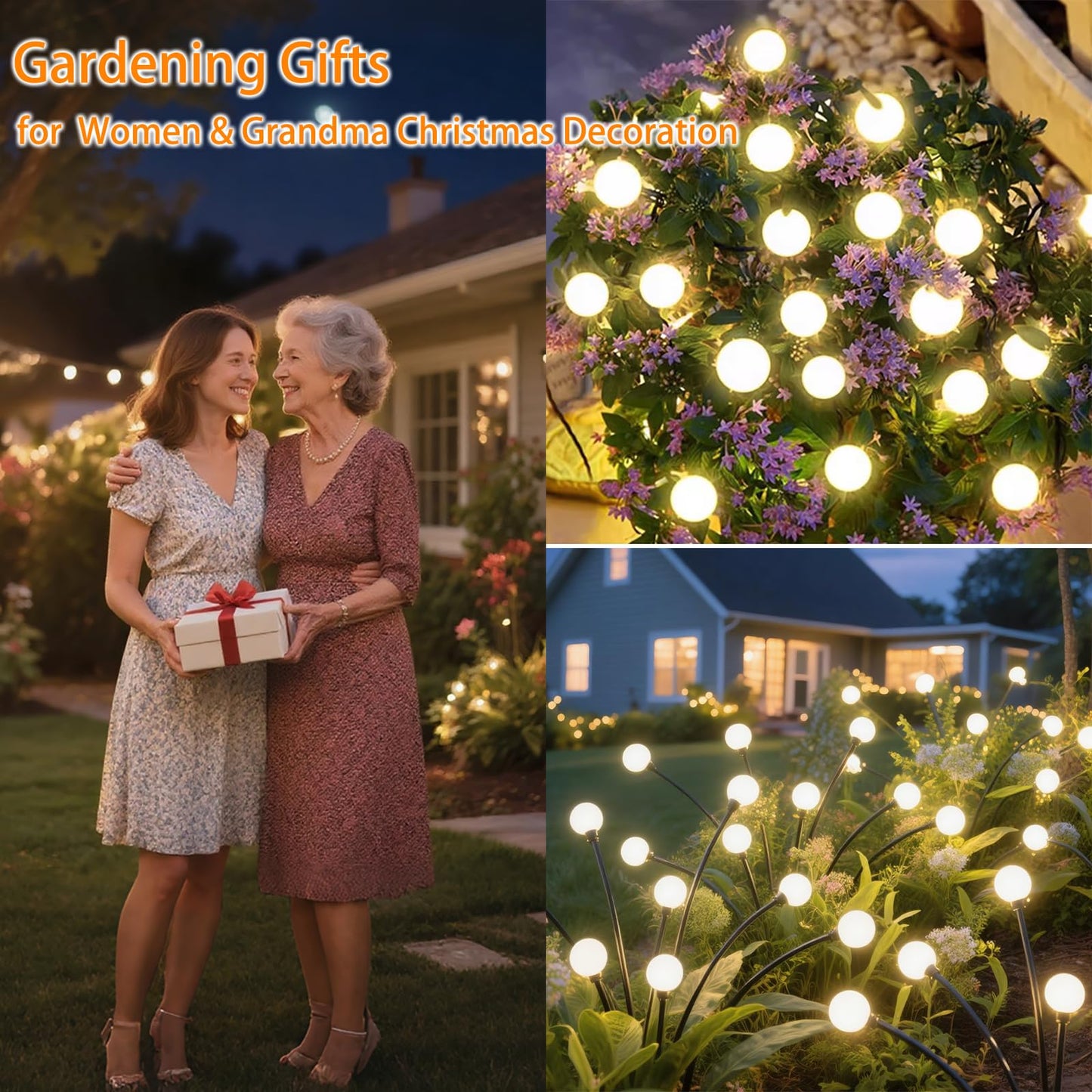 4 Packs Solar Garden Lights Outdoor Waterproof(32 Leds) Firefly Swaying Light For Yard Patio Pathway Lawn Decor Unique Gardening Gifts For Holiday Christmas Decoration