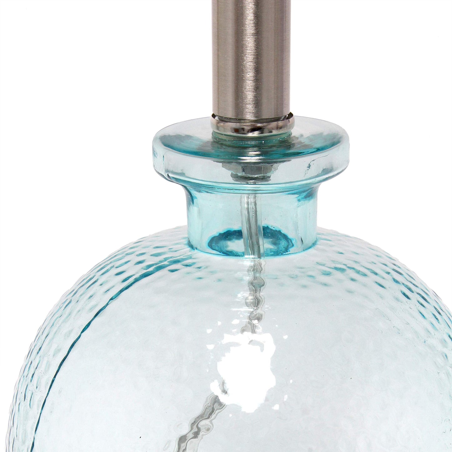 Elegant Designs LT3335-CBL Glass Table Lamp, Textured, Clear Blue, Pack of 1