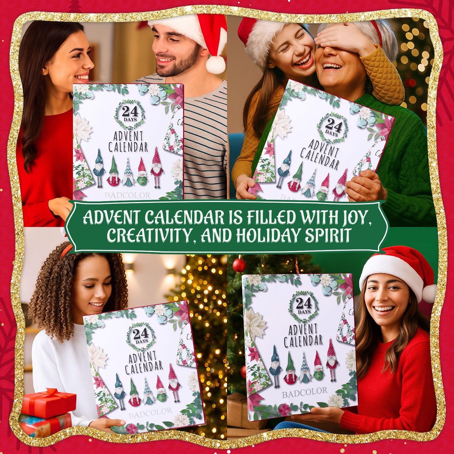 Makeup Advent Calendar 2025, 24 Days Christmas Countdown Calendar Surprise Gift Kit, Xmas Holiday Festival Cosmetic Starter Make