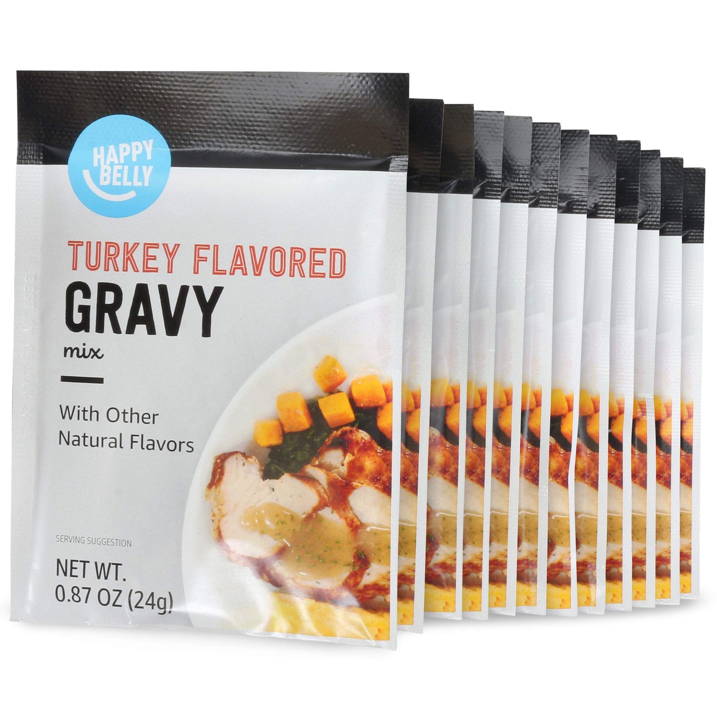 large online retailer Brand - Happy Belly Turkey Flavored Gravy Mix 0.87 ounce each 12 Count (Pack of 1)