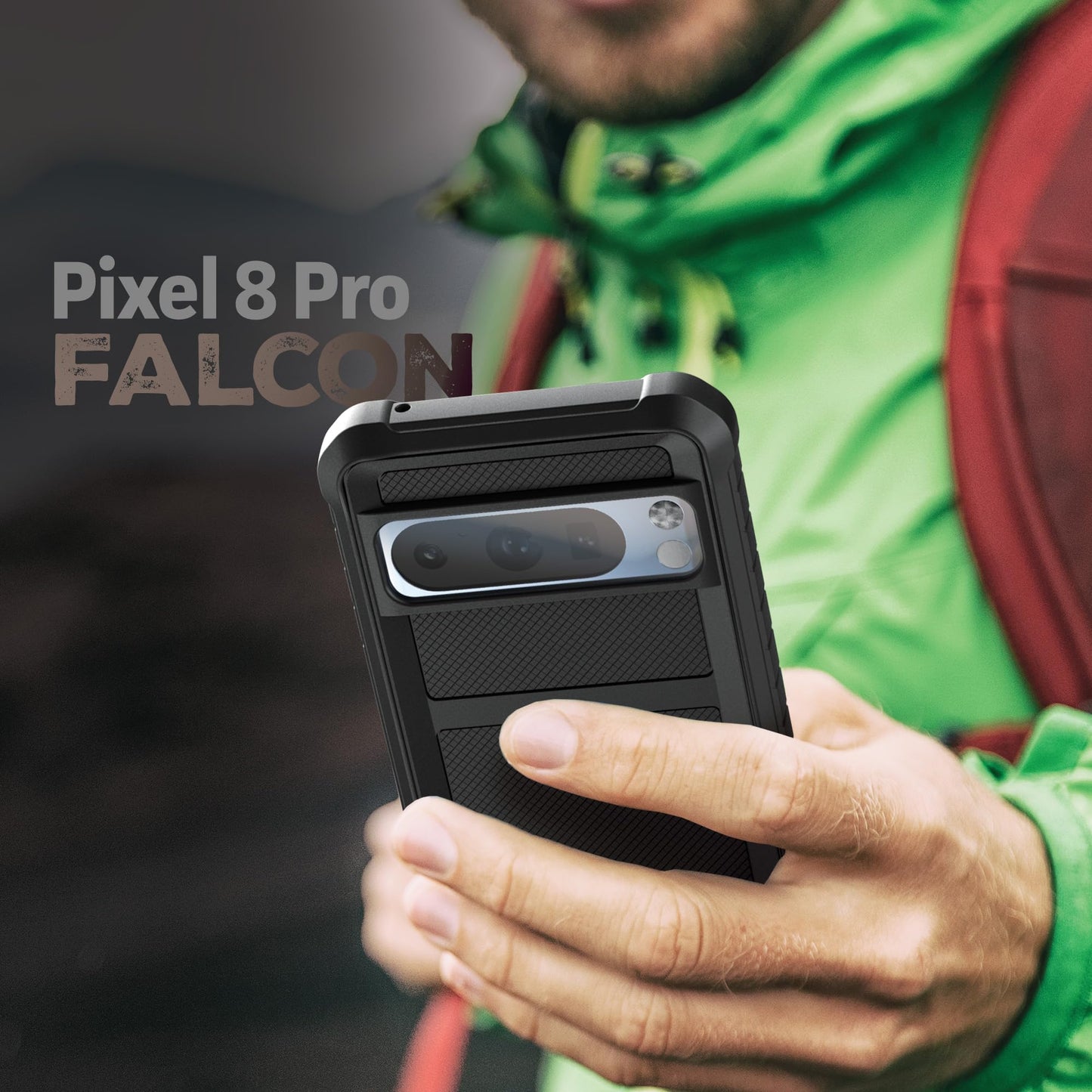 Encased 2-In-1 Case With Belt Pouch For Google Pixel 8 Pro Case - Shockproof Cover With Phone Holder Holster (Black)