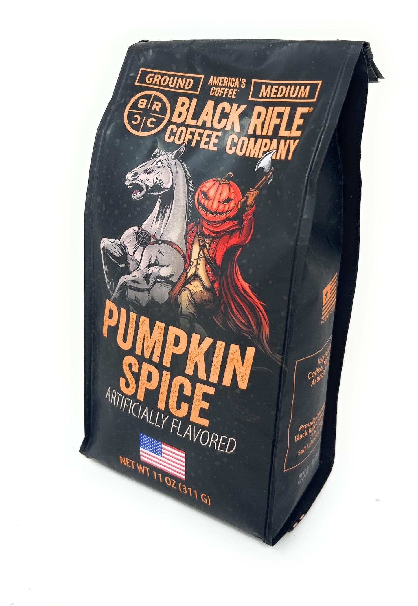 Black Coffee Company Pumpkin Spice Medium Roast Ground Coffee 11 OZ Bag