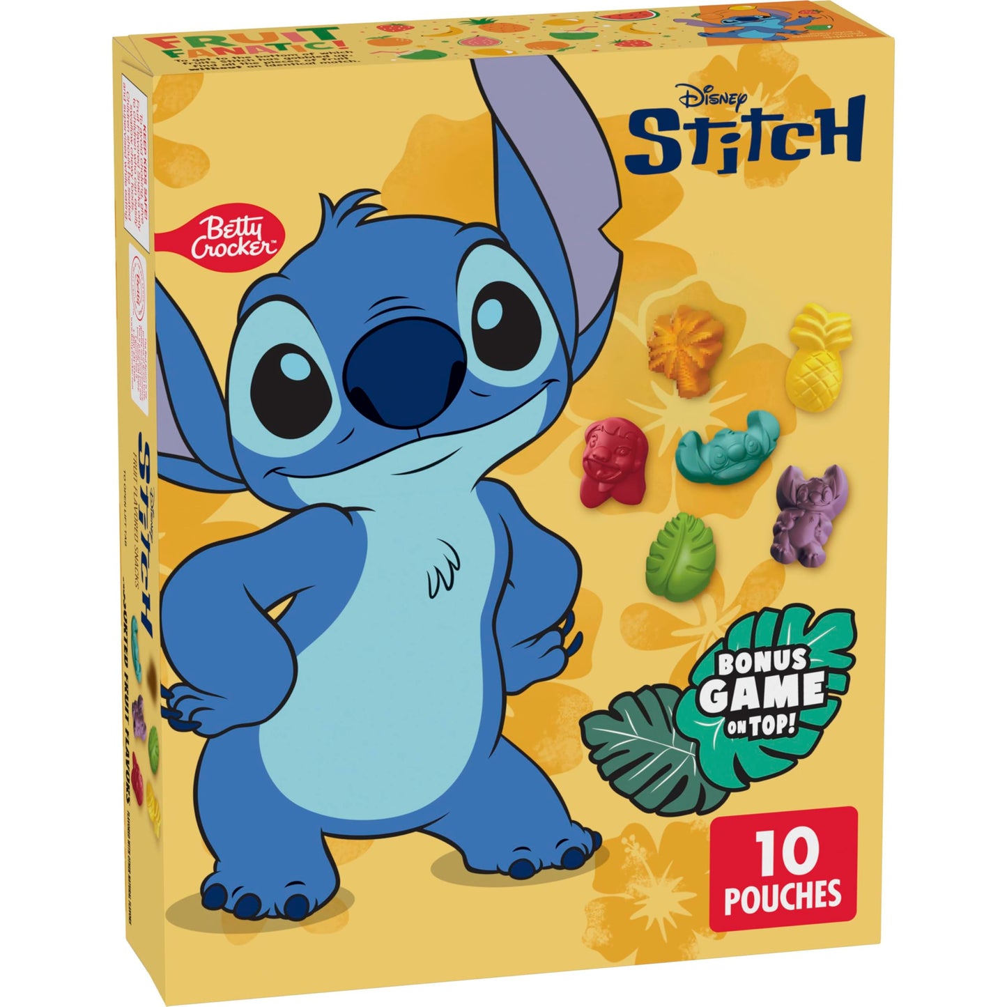 Disney Stitch Fruit Flavored Snacks Fat Free and Gluten Free Snacks 8 oz (10 Pouches)