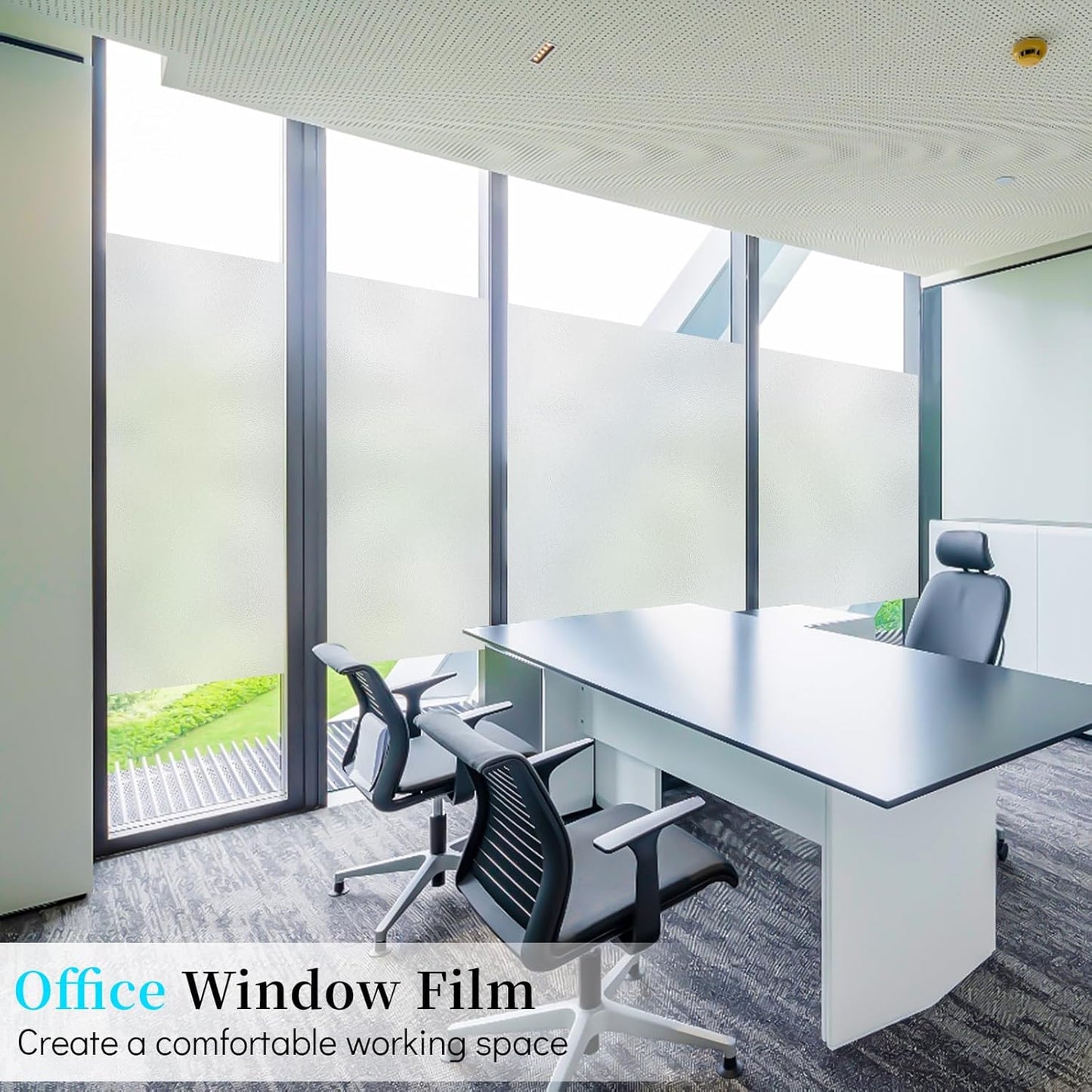 Niviy Frosted Glass Window Film 29.5 x 78.7 Inch Bathroom Window Privacy Film Static Cling Day and Night Home Shower Door Decorative Frosting Cover