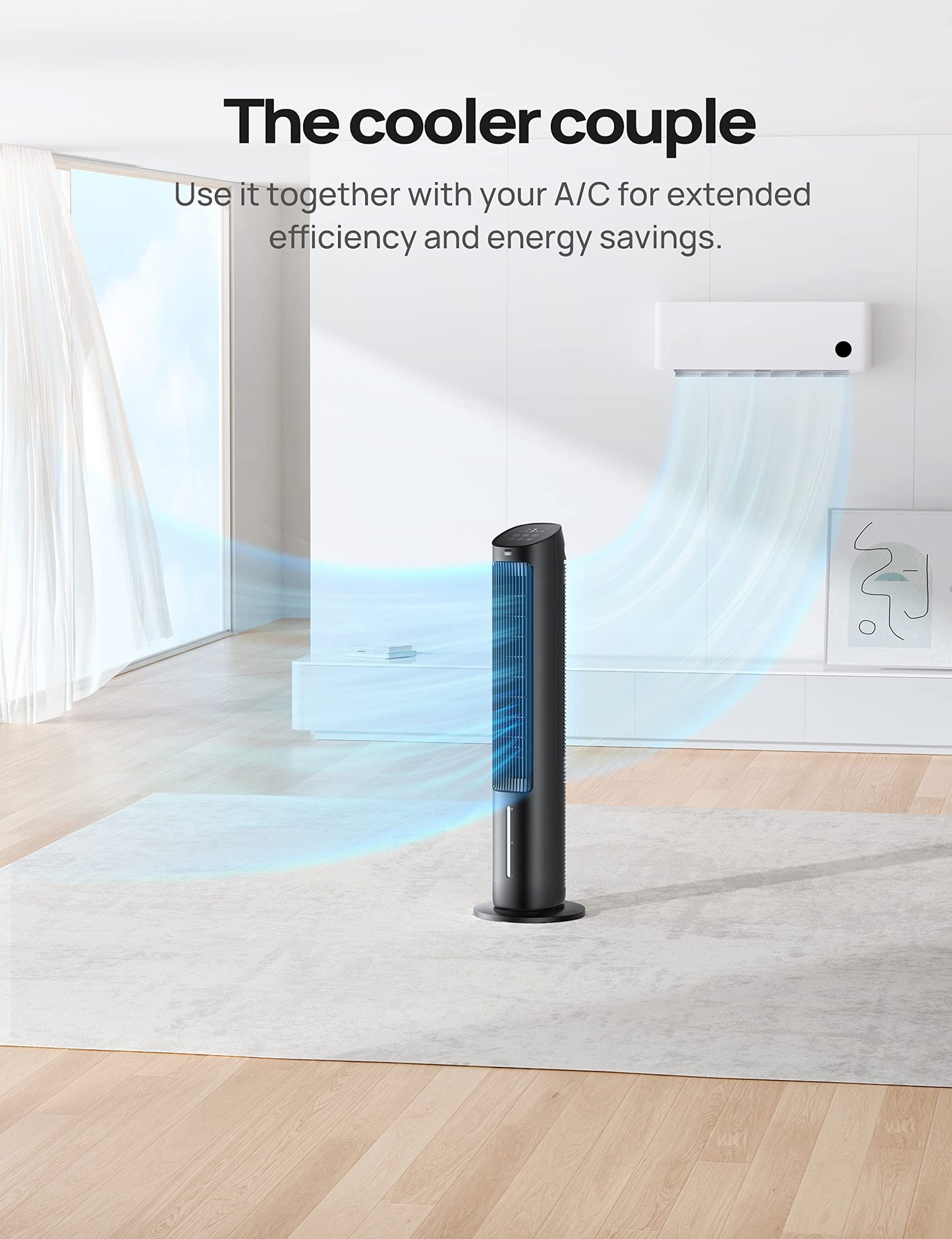 Dreo Portable Air Conditioners Fan, 40 Standing Fans That Blow Cold Air, Portable Ac,80 Oscillating Evaporative Air Cooler,Re