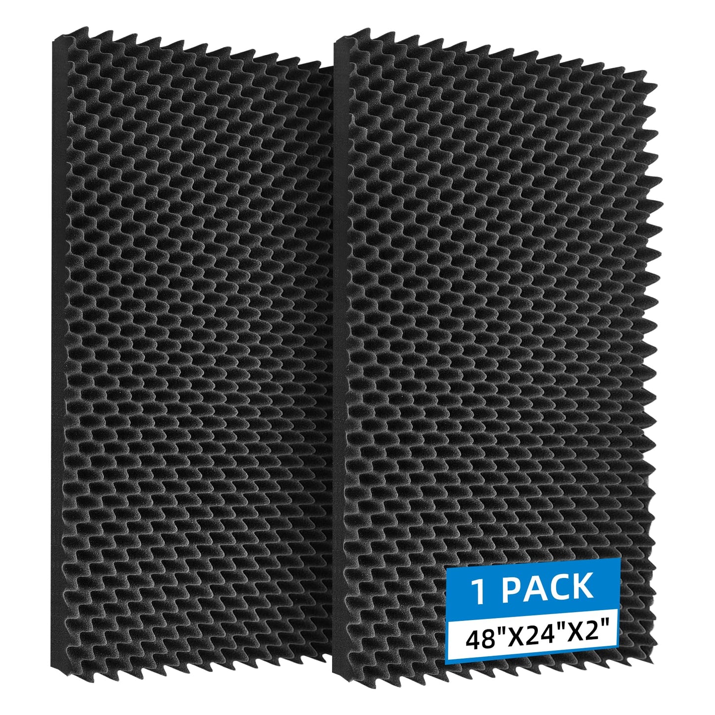 Geynnple 1 Pack Sound Proof Foam Panels |48 24 2 Quick-Recovery Soundproof Wall Panels | High Density Sound Dampening Panels f