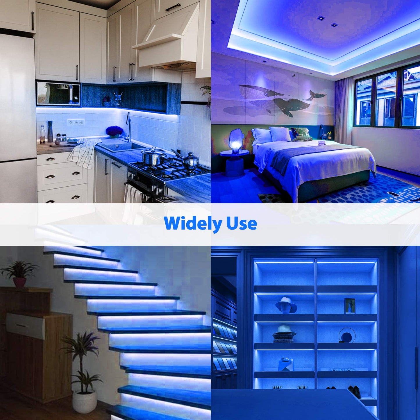 Lamomo LED Neon Flex Light Strip, 16.4ft Blue, 12V Waterproof Silicone Rope Light for Indoor/Outdoor Décor