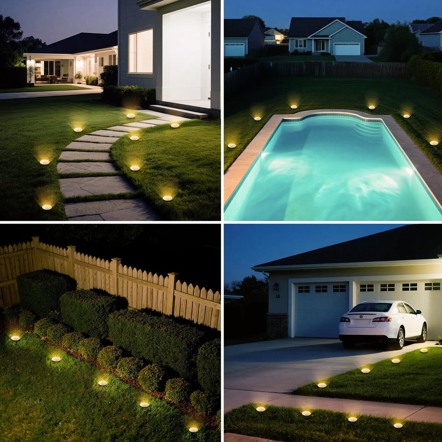 Vighep Mini Solar Ground Lights 12 Pack Solar Lights Outdoor Waterproof Upgraded Led Flat Landscape Lighting For Outside Pathway Garden Patio Yard Driveway Warm White